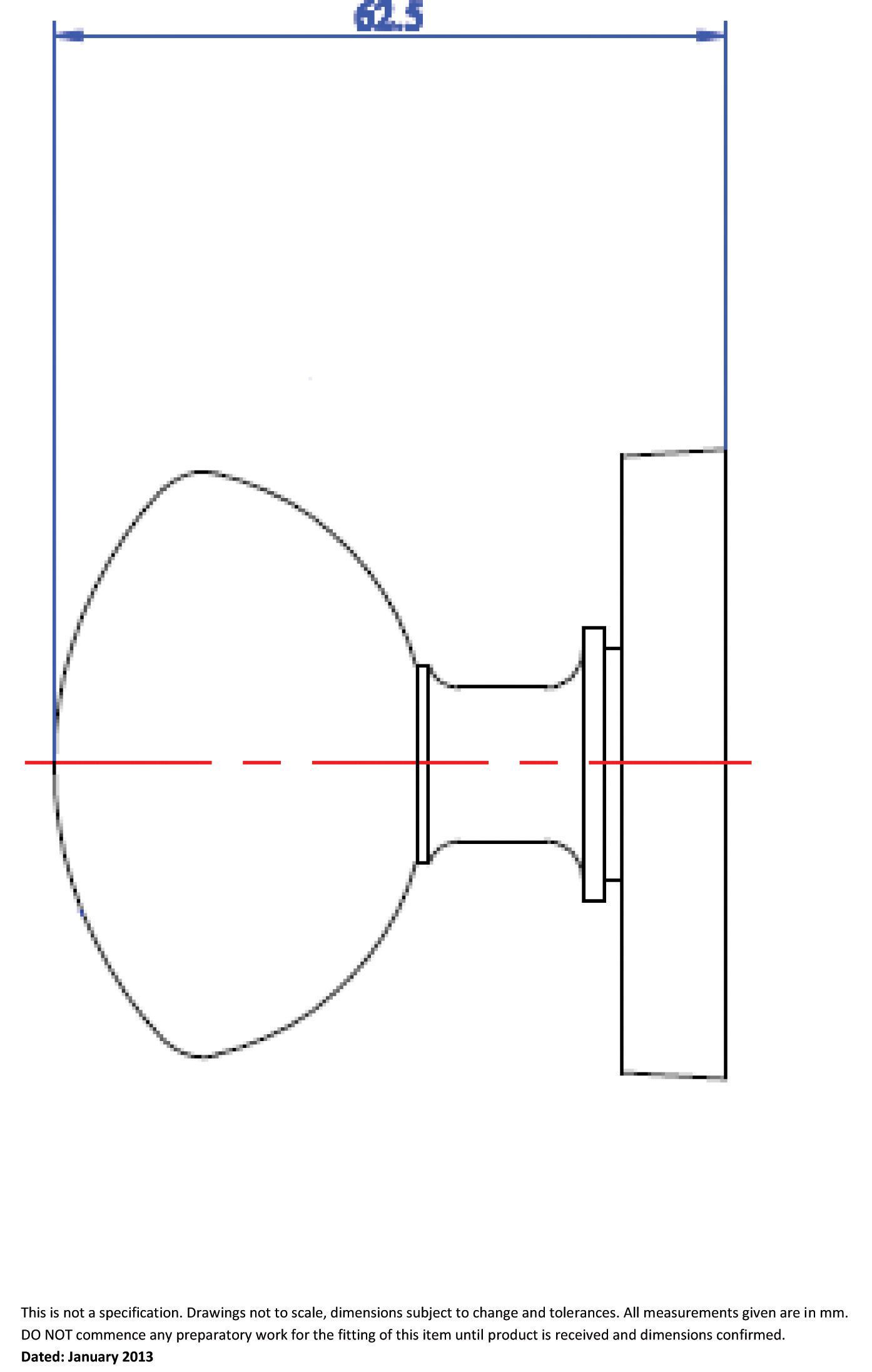 Satin Silver Nickel effect Round Door knob (Dia)51mm, Pack of 2