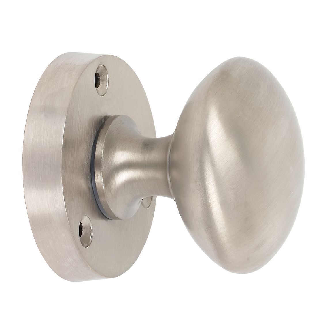 Satin Silver Nickel effect Round Door knob (Dia)51mm, Pack of 2