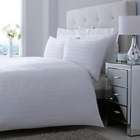 Satin Striped White Double Bedding set