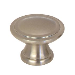 Satin Zinc alloy Nickel effect Round Cabinet Knob (Dia)29.7mm