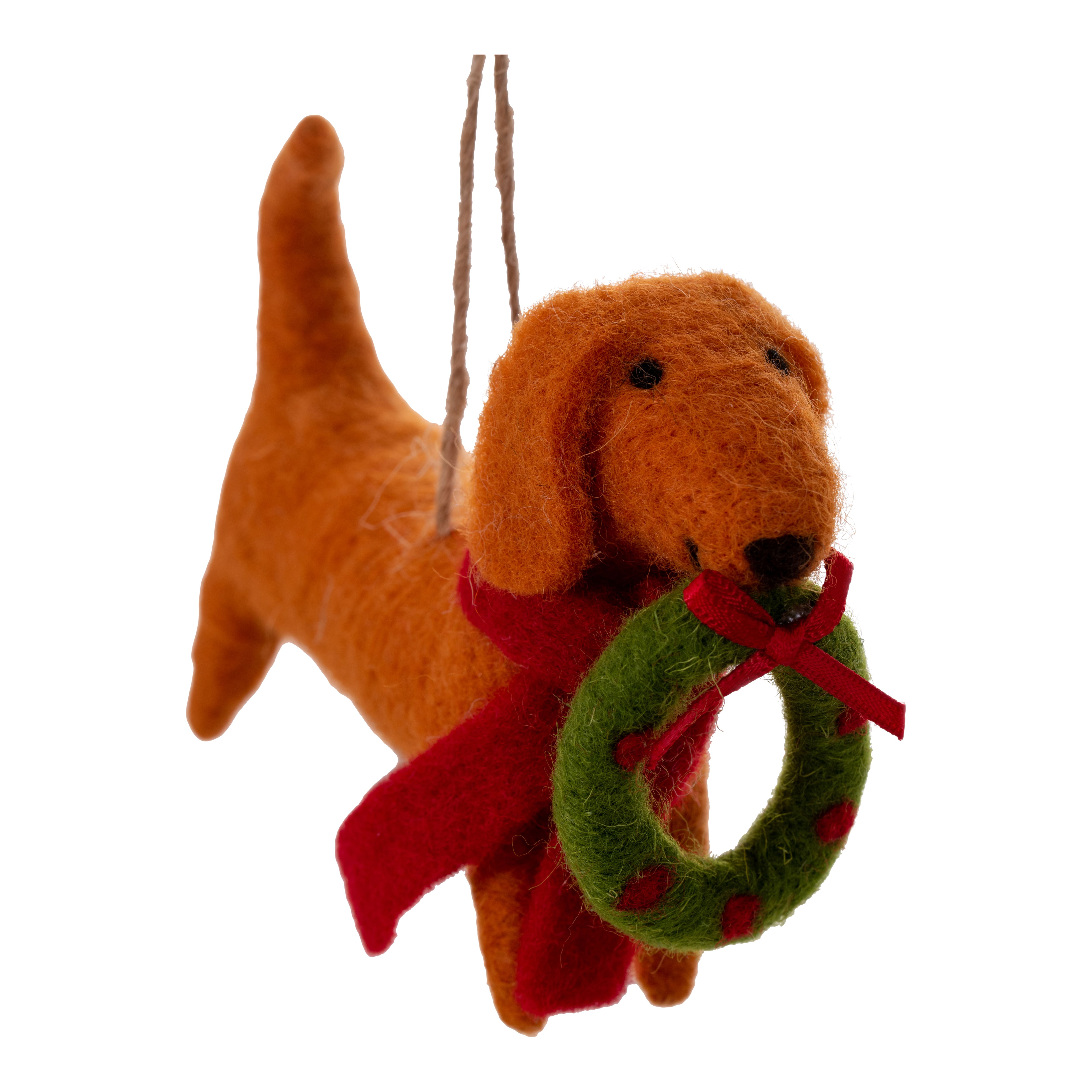 Sausage Dog with Hollie Felt Hanging decoration