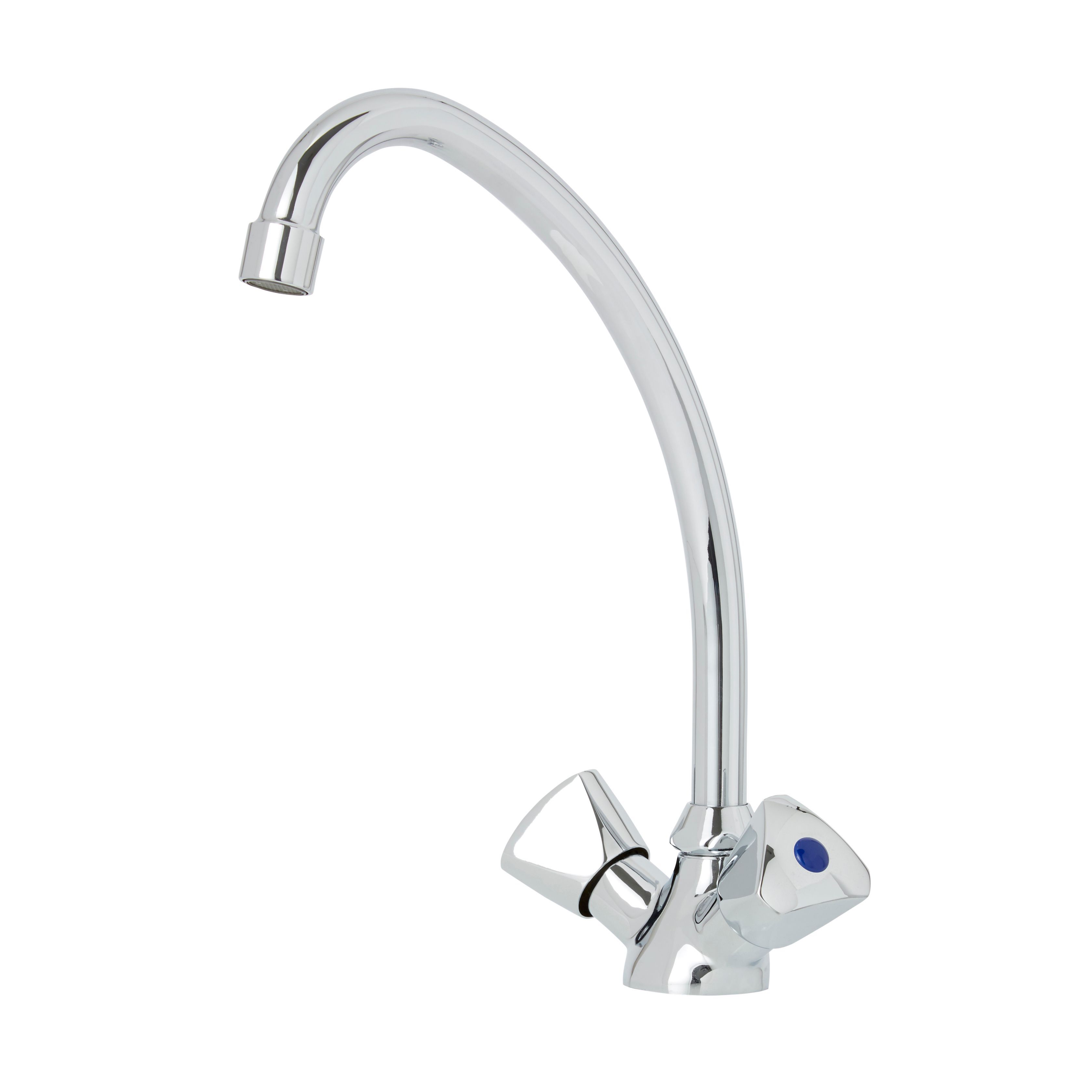 Savo Chrome effect Kitchen Twin lever Tap