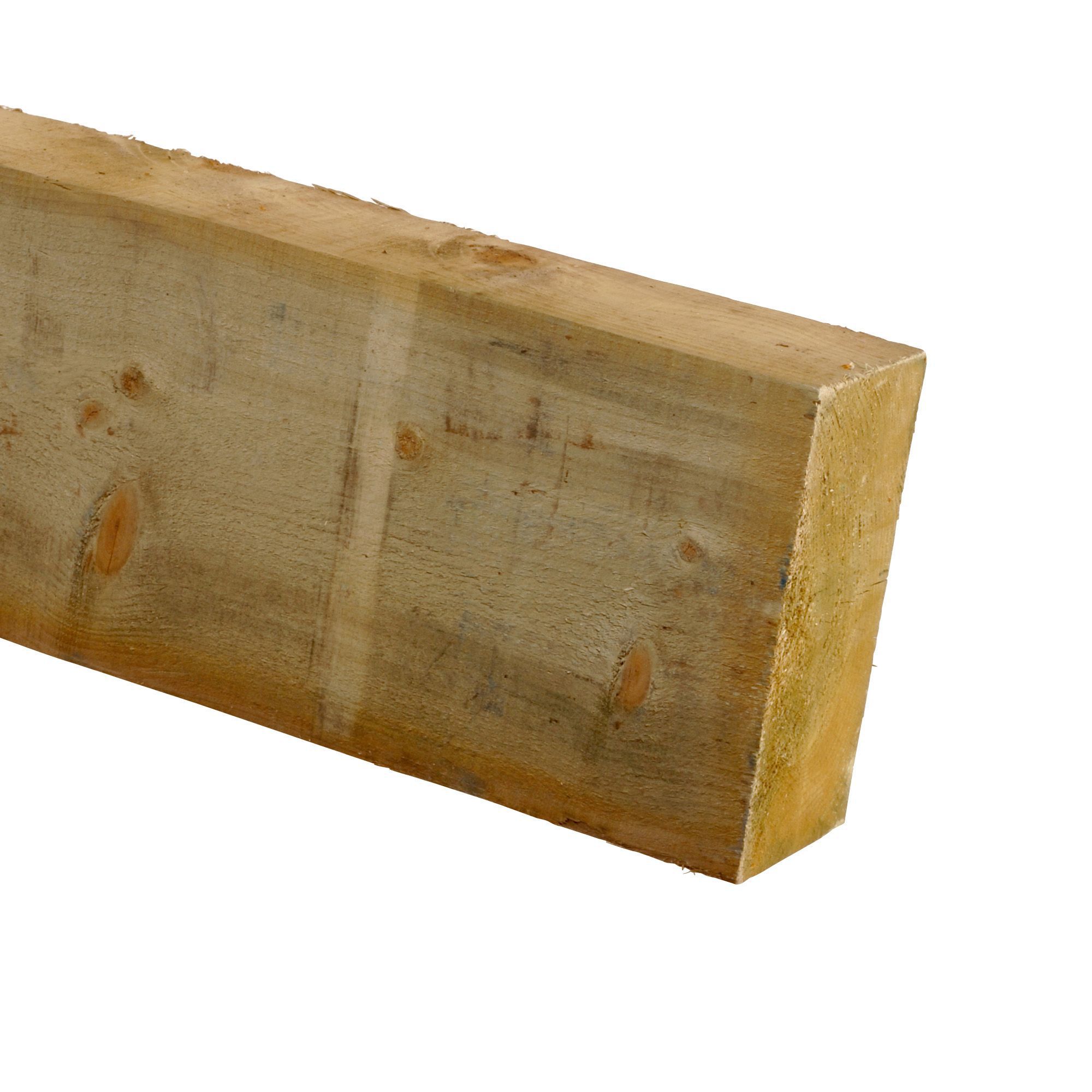 Sawn Treated Spruce Stick timber (L)2.4m (W)100mm (T)47mm, Pack of 4