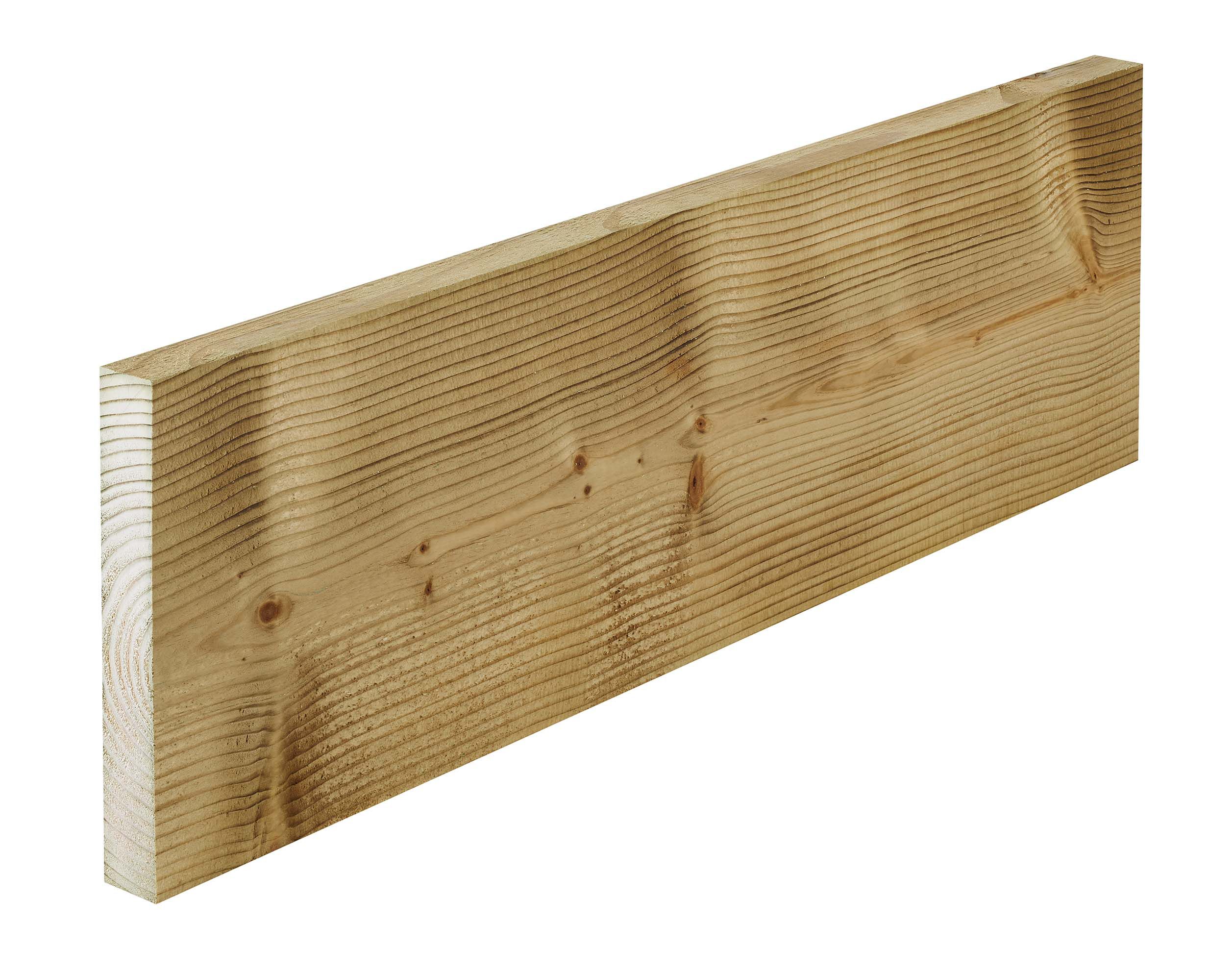 Sawn Treated Whitewood spruce Stick timber (L)2.4m (W)125mm (T)22mm, Pack of 4