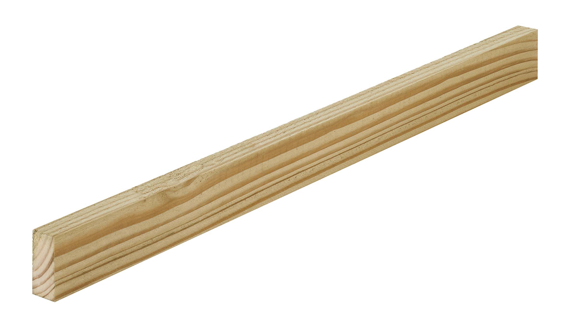 Sawn Treated Whitewood spruce Stick timber (L)2.4m (W)38mm (T)22mm, Pack of 8