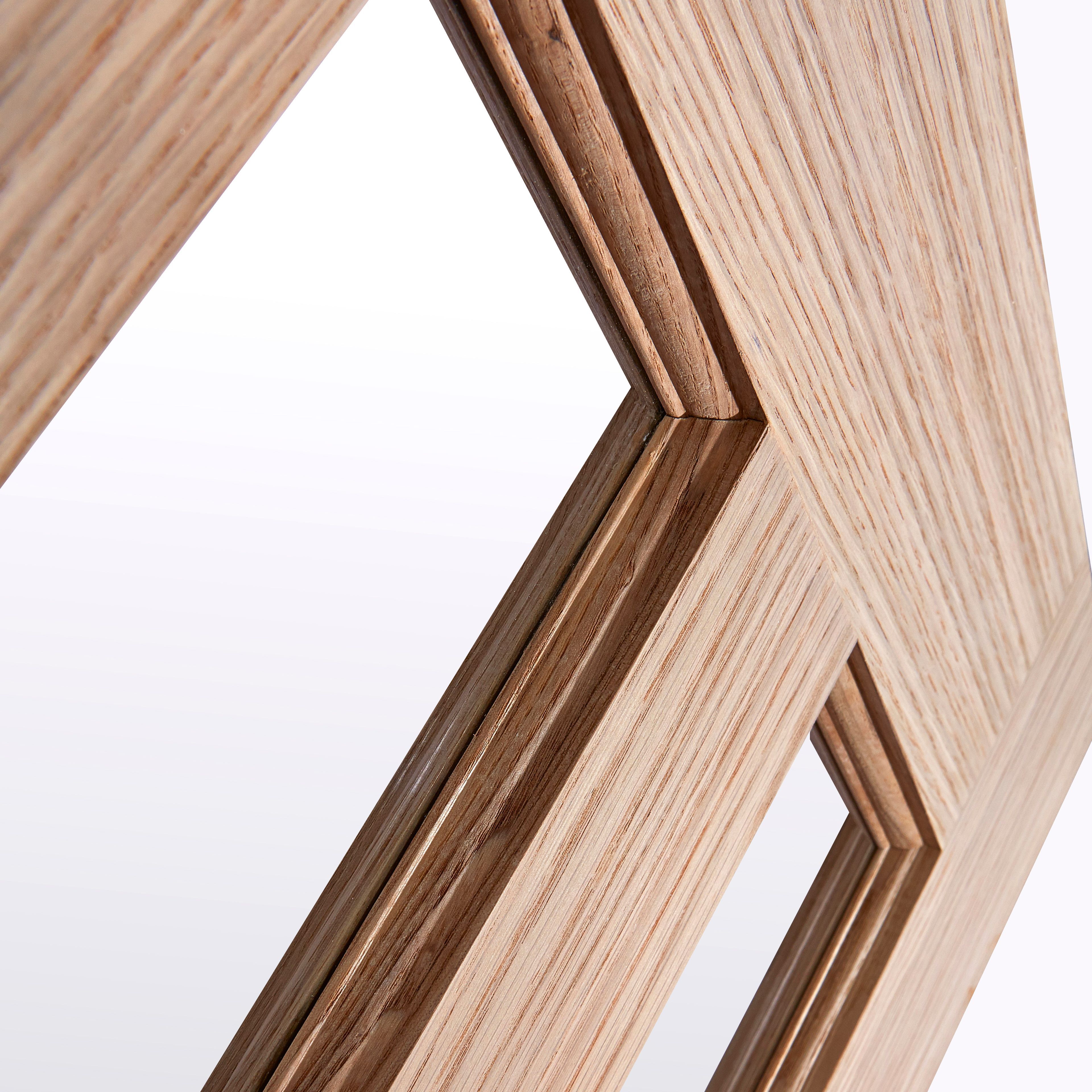 Saxton Vertical 3 panel 3 Lite Clear Glazed Contemporary Oak veneer Internal Tri-fold Door set, (H)2035mm (W)2374mm