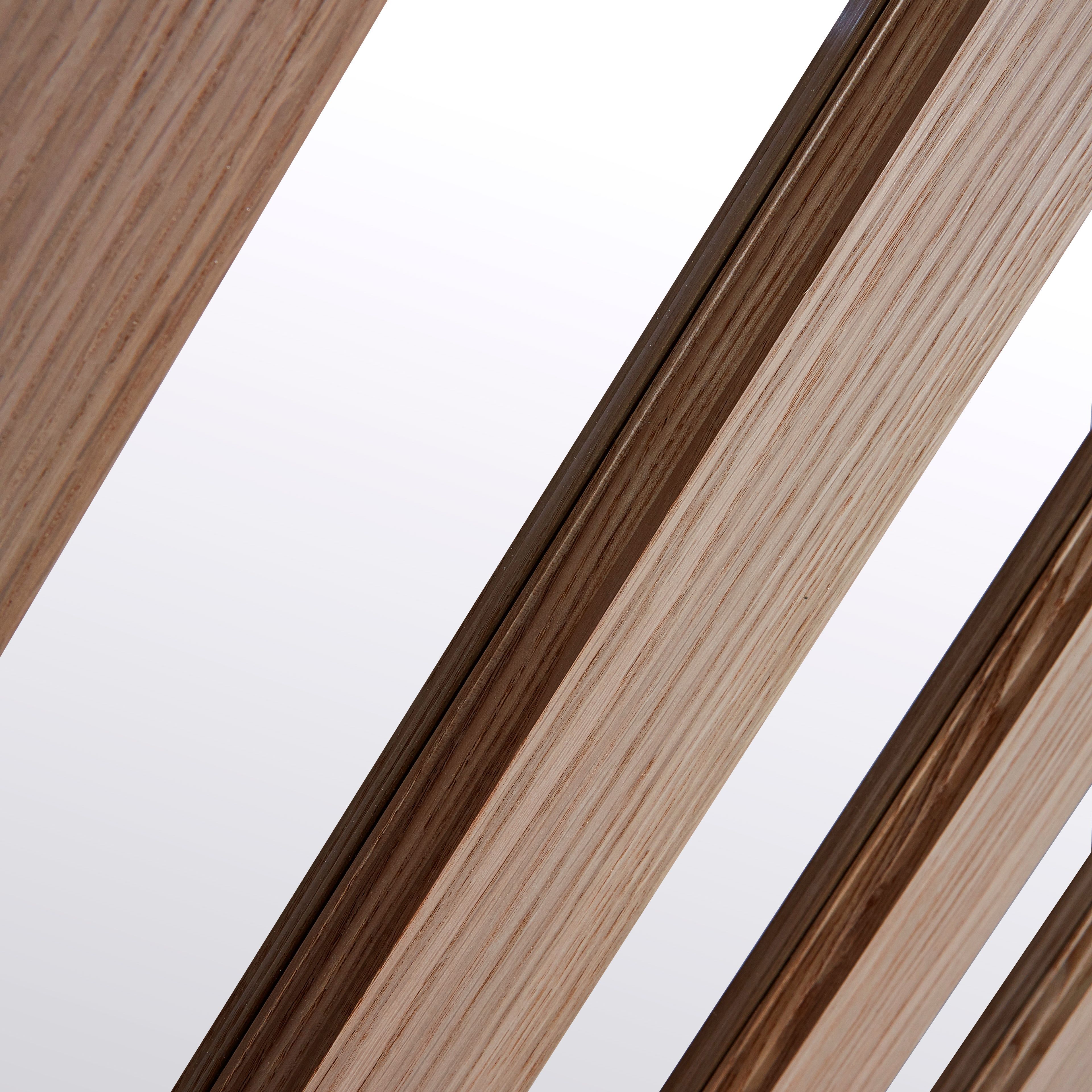 Saxton Vertical 3 panel 3 Lite Clear Glazed Contemporary Oak veneer Internal Tri-fold Door set, (H)2035mm (W)2374mm