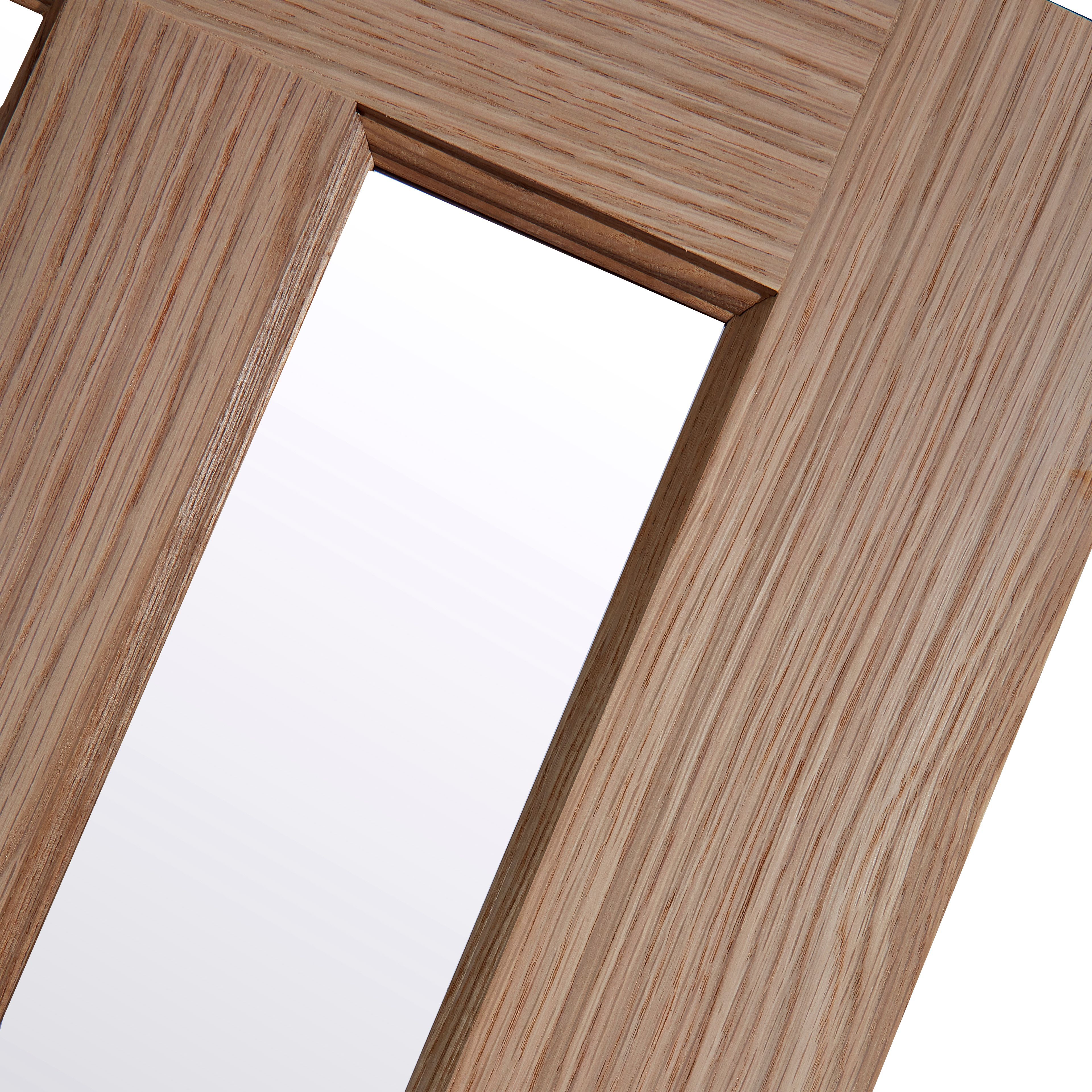 Saxton Vertical 3 panel 3 Lite Clear Glazed Contemporary Oak veneer Internal Tri-fold Door set, (H)2035mm (W)2374mm