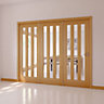 Saxton Vertical 3 panel 3 Lite Glazed Oak veneer Internal Tri-fold Door set, (H)2035mm (W)2374mm