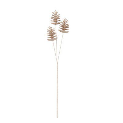 Scandi Champagne Glitter effect Pine cone Stem
