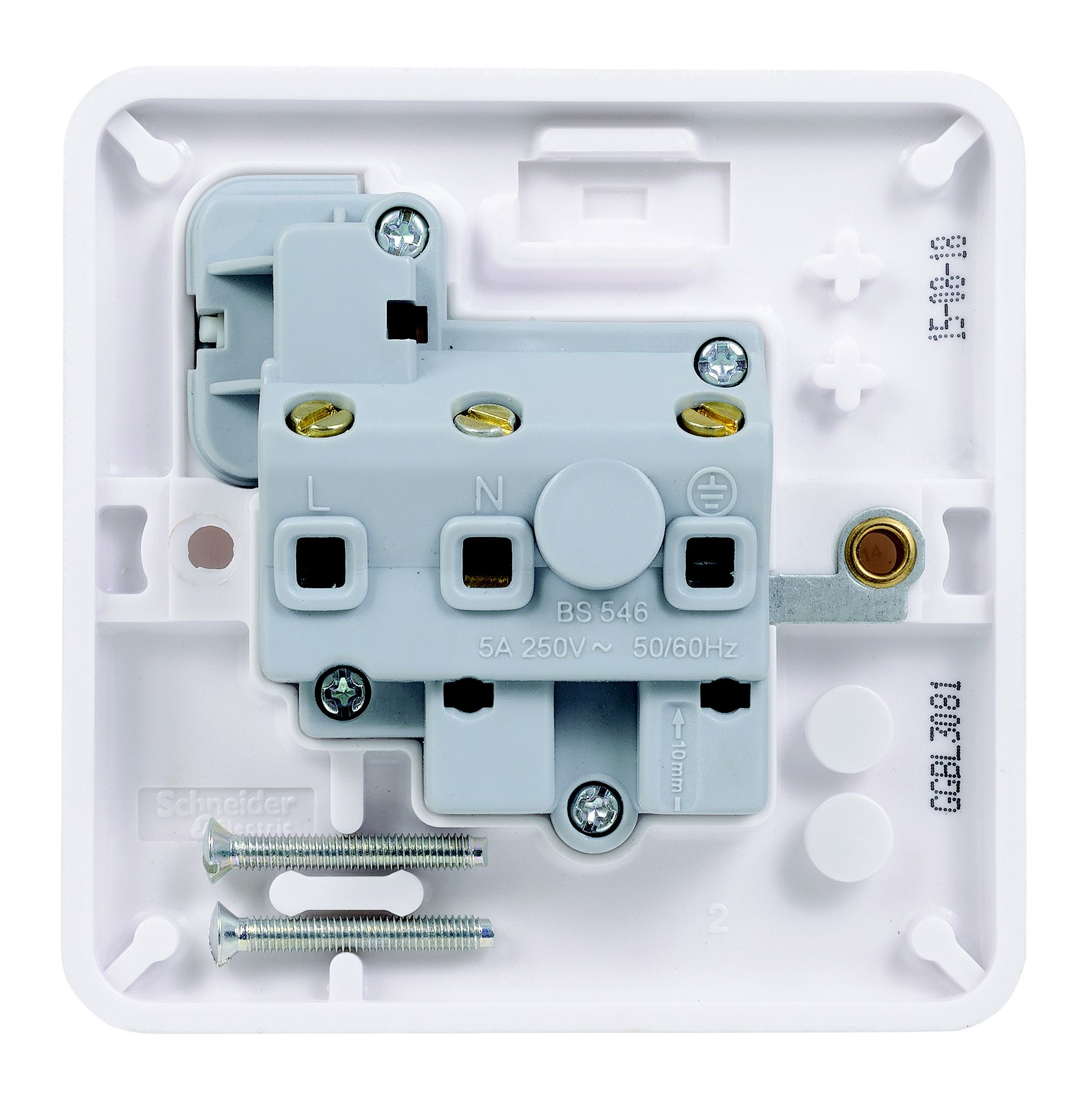 Schneider Electric 5A Switched Round pin plug socket
