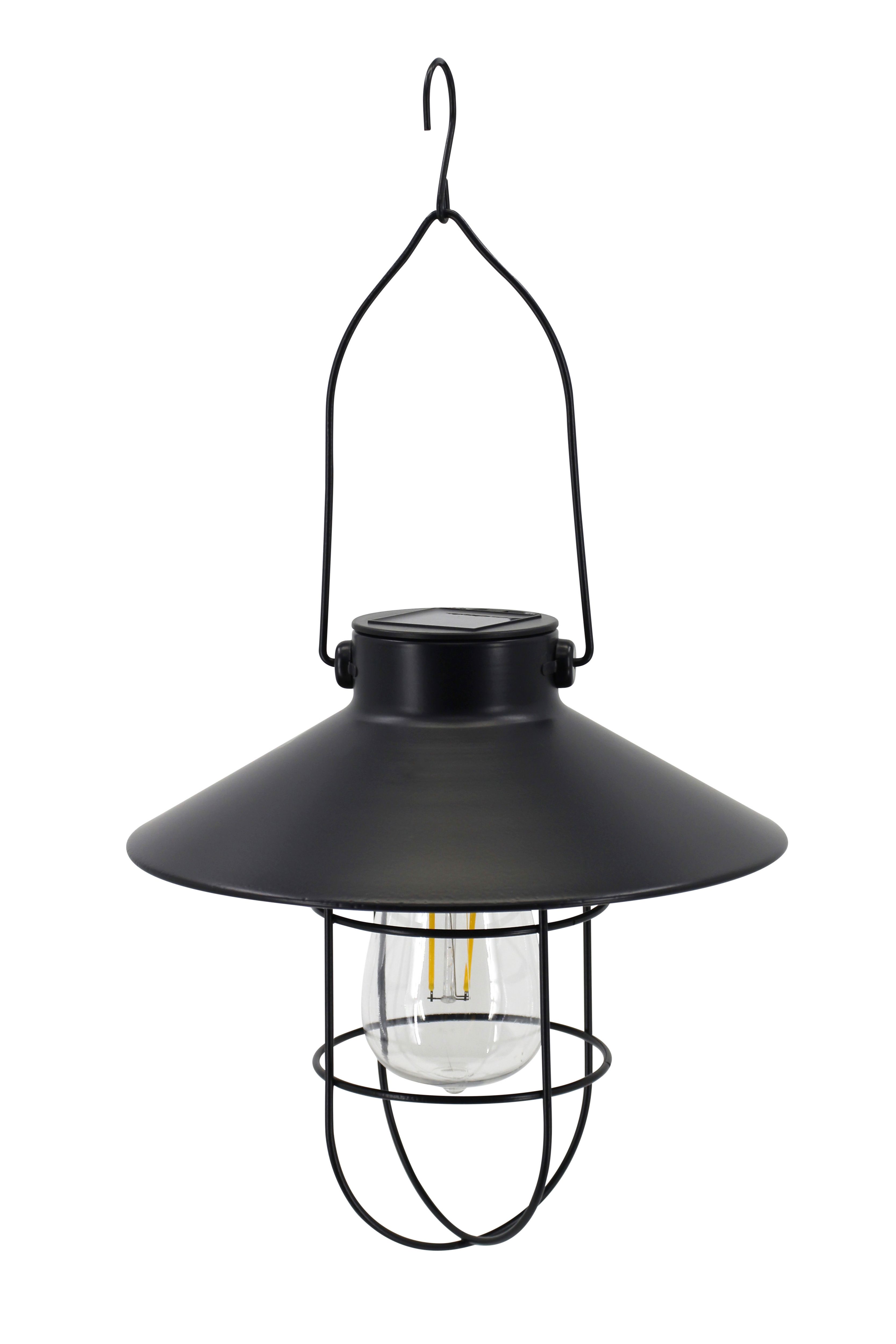 Scilla Black Solar-powered Integrated LED Outdoor Hanging lantern