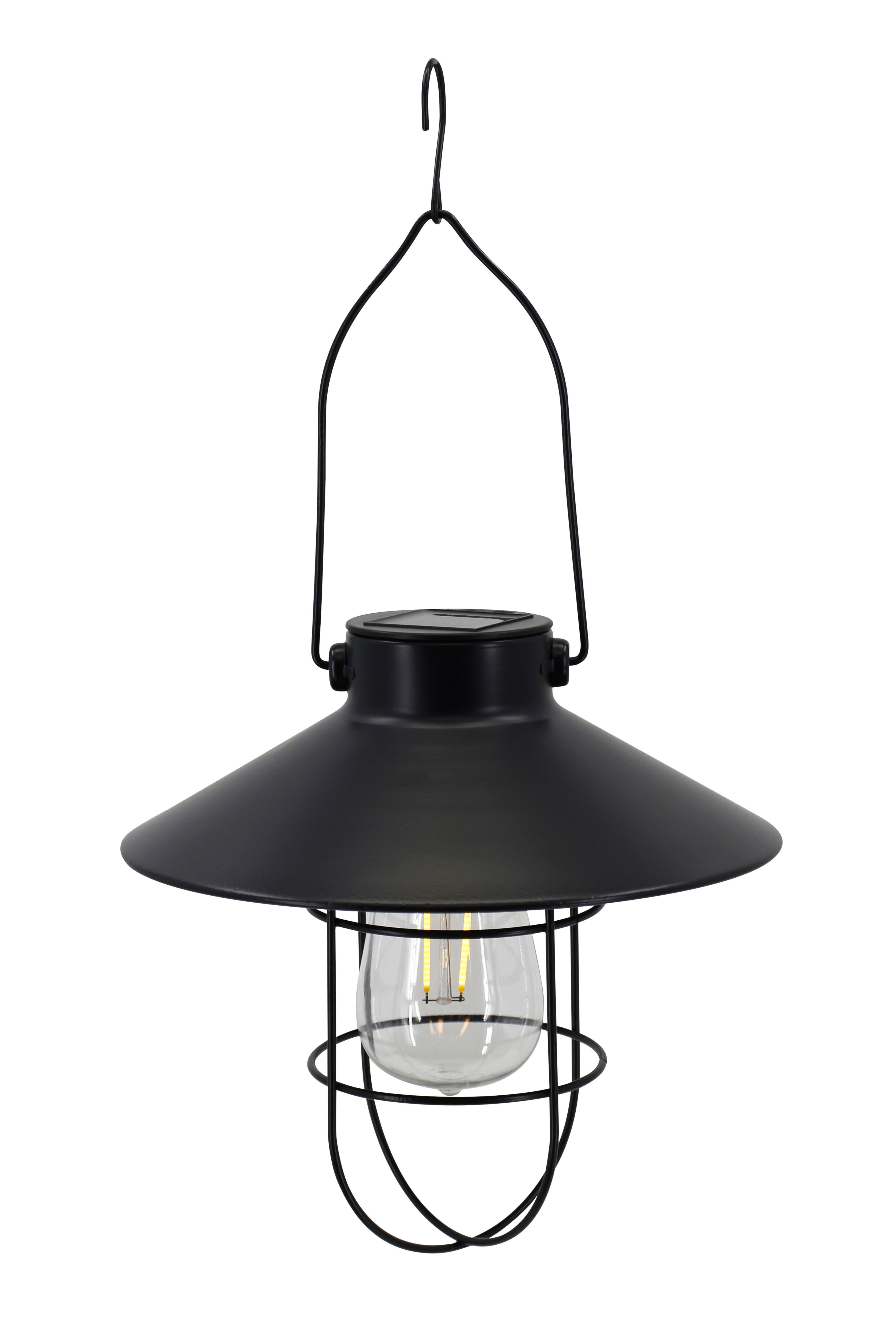 Scilla Black Solar-powered Integrated LED Outdoor Hanging lantern