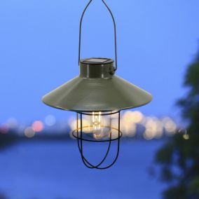 Scilla Deep Lichen Solar-powered Integrated LED Outdoor Hanging lantern