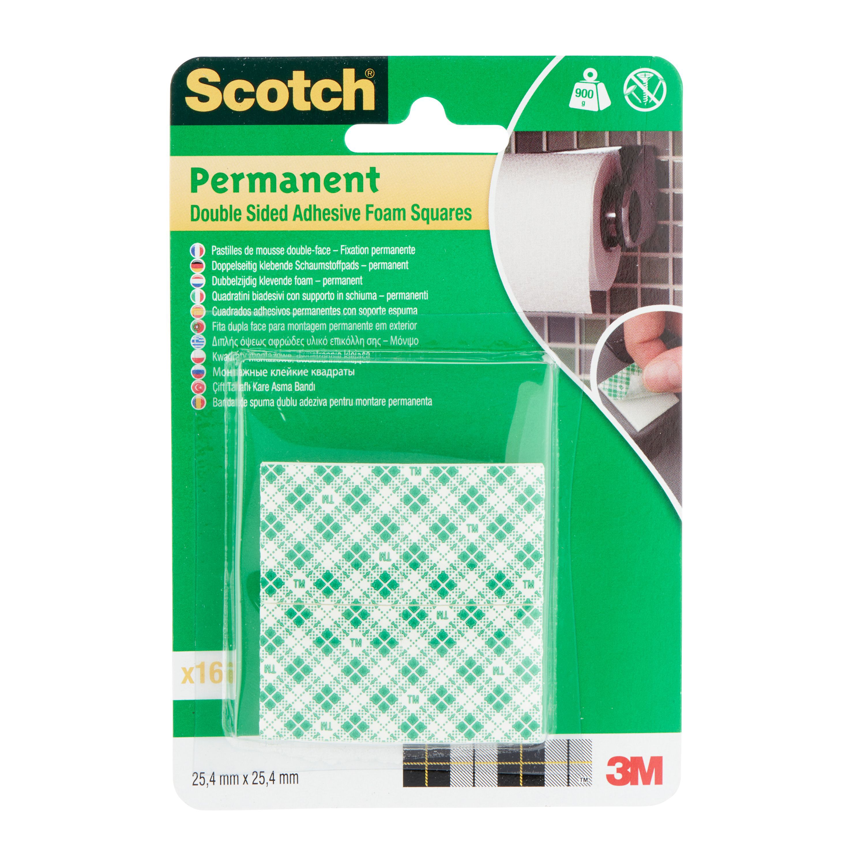 Scotch Grey Adhesive Pad Pack Of 16 L mm W 25 4mm Diy At B Q