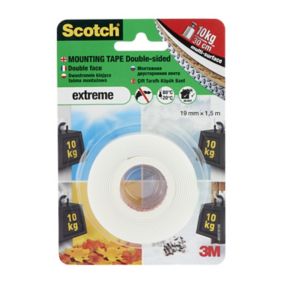 Scotch White Mounting Tape (L)1.5m (W)19mm
