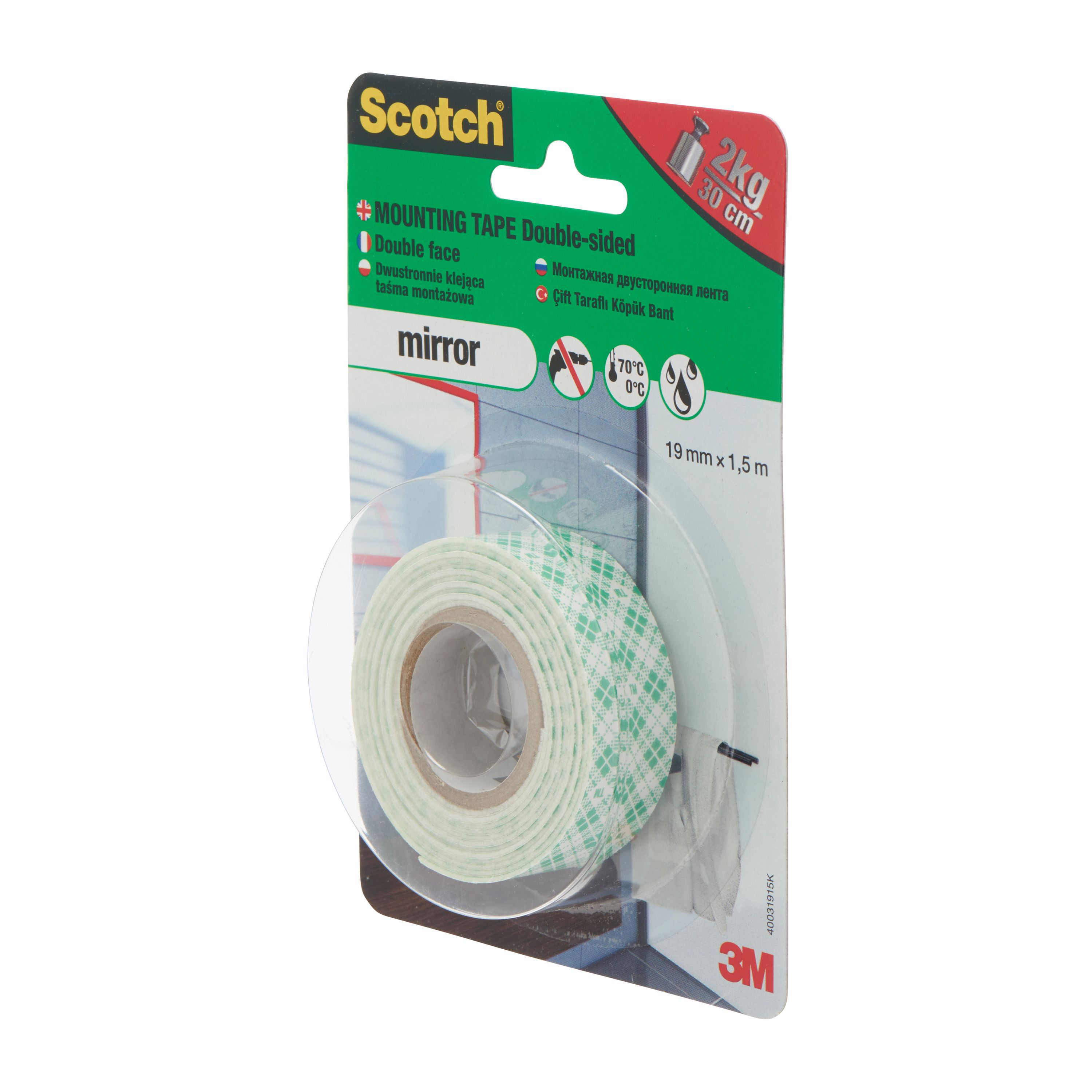 Scotch White Mounting Tape L 1 5m W 19mm Diy At B Q