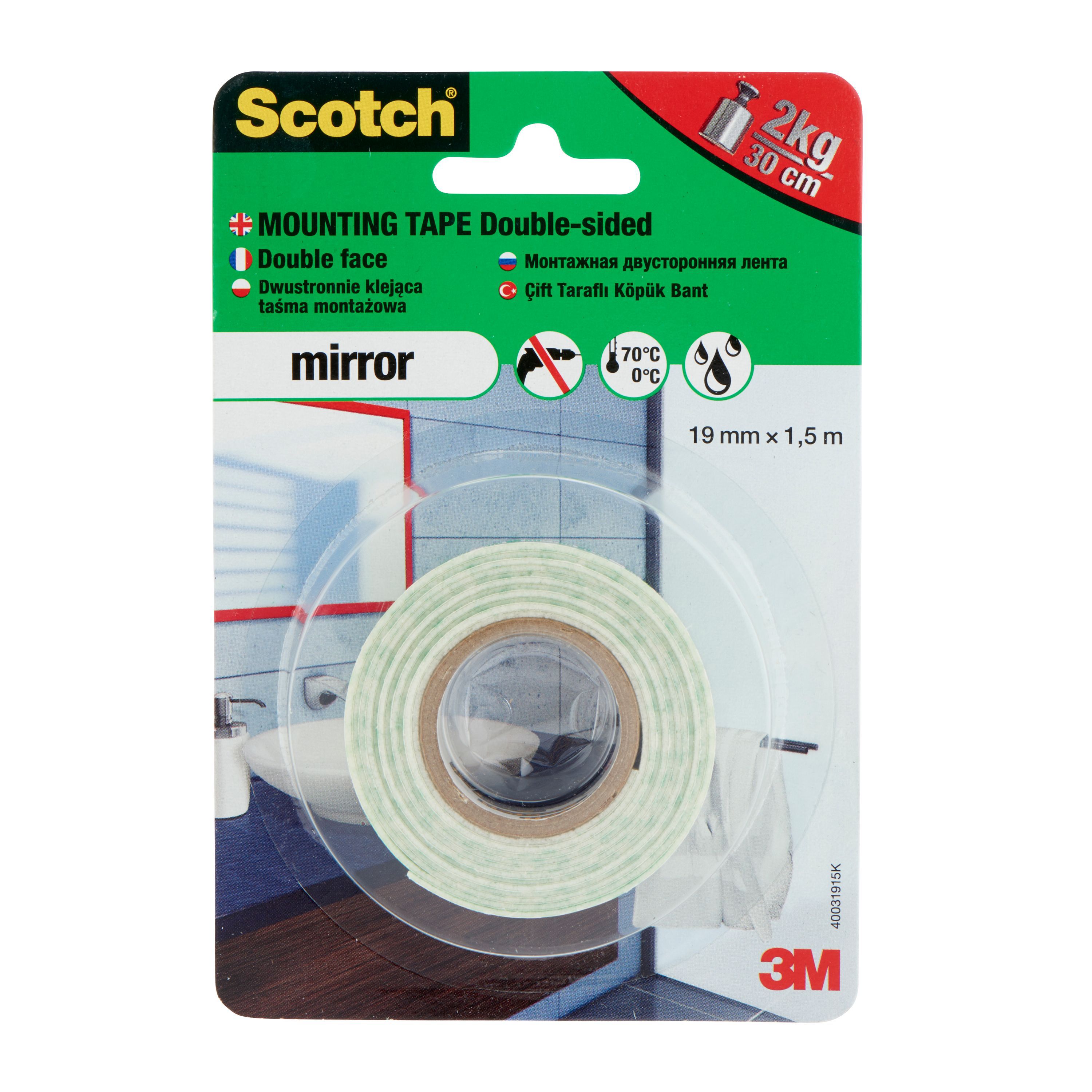 Scotch White Mounting Tape L 1 5m W 19mm Diy At B Q