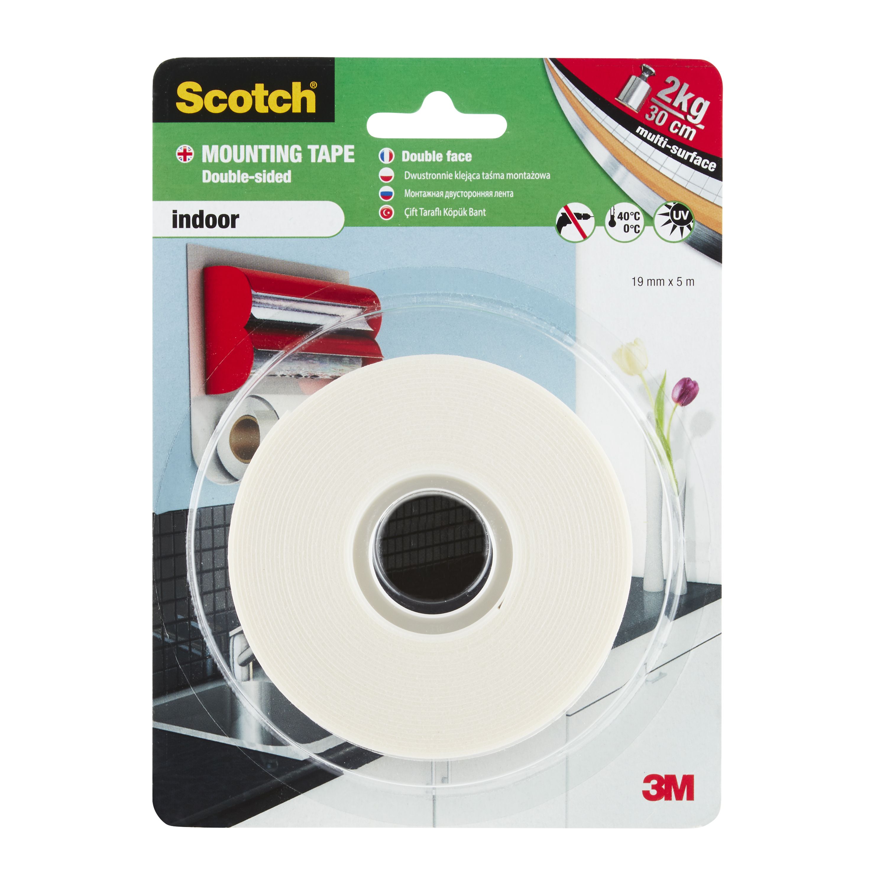 5/8 in. x 36 in. Double-Sided Foam Mounting Tape (12-Pack)