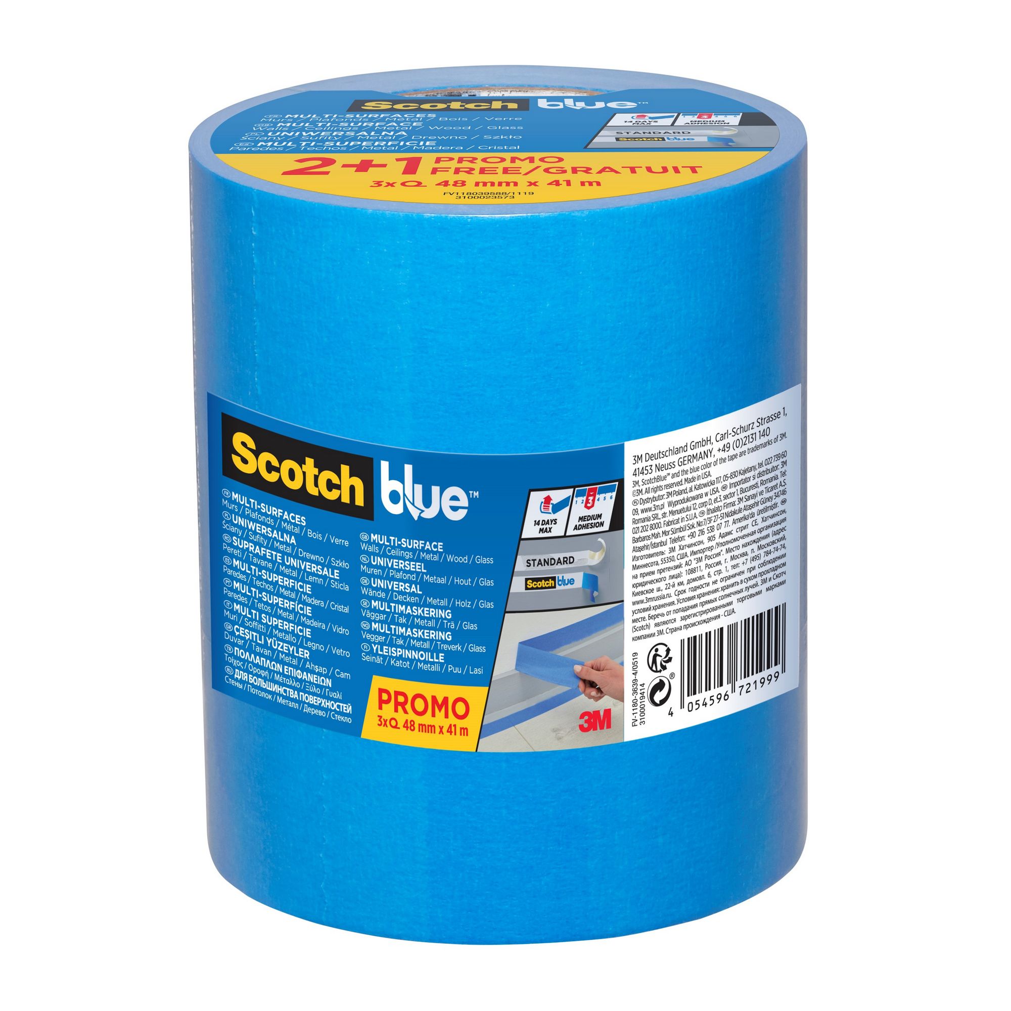 3M 42030750 Ruban adhésif pour tapis Scotch® bleu (L x l) 7 m x 50 mm 1