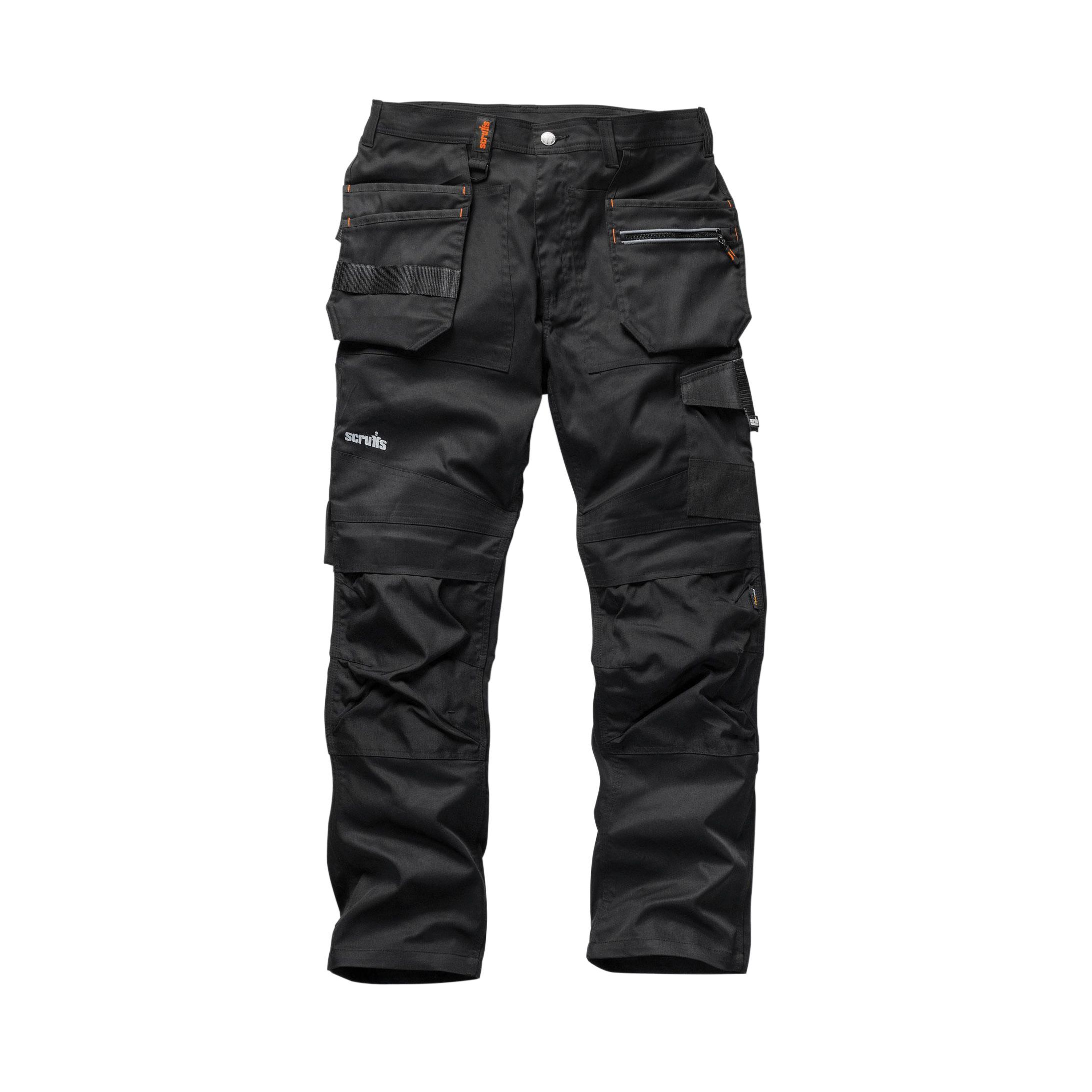 Scruffs Flex Black Men's Multi-pocket trousers, W30" L32"