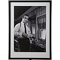 Sean Connery Black & white Wall art (H)730mm (W)530mm
