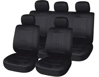 SEAT COVER SET BLACK WITH GREY CH
