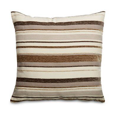 Sedum Beige, brown & cream Striped Cushion | DIY at B&Q