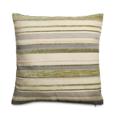 Sedum Sage green Striped Cushion | DIY at B&Q