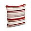 Sedum Striped Cushion, Beige, black & red