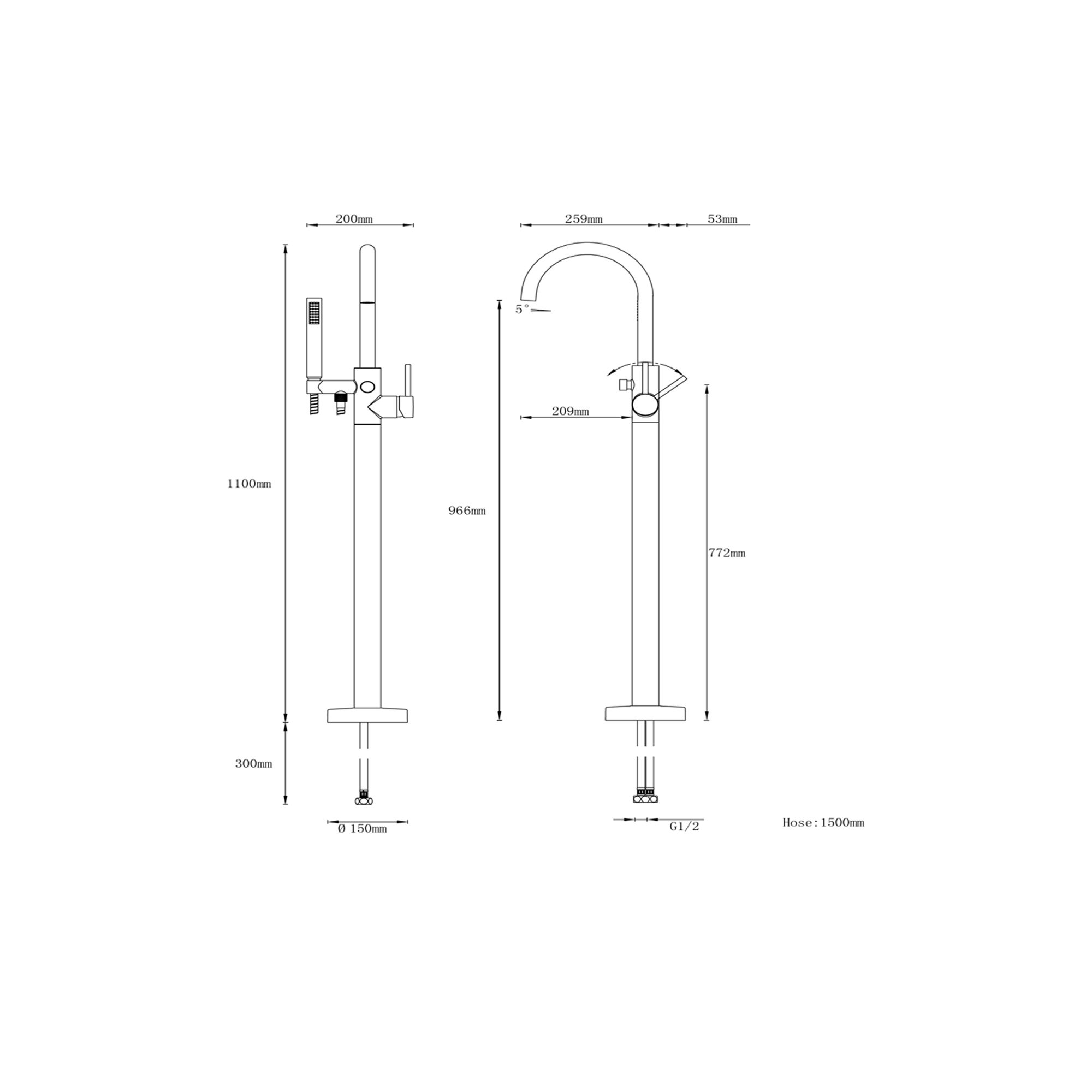 Select Chrome effect 1 Tap-hole Shower mixer Tap