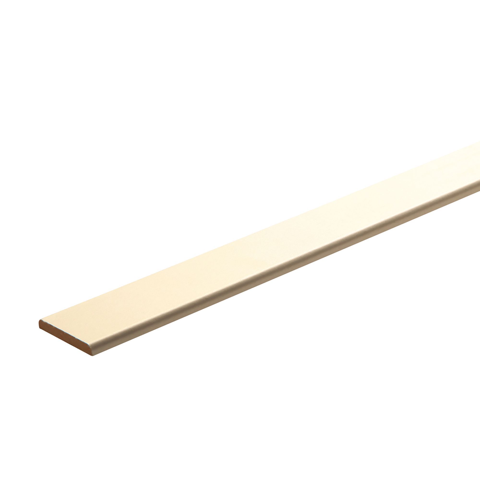 Self-adhesive Fully finished White MDF D-shape Moulding (L)2400mm (W)30mm (T)6mm