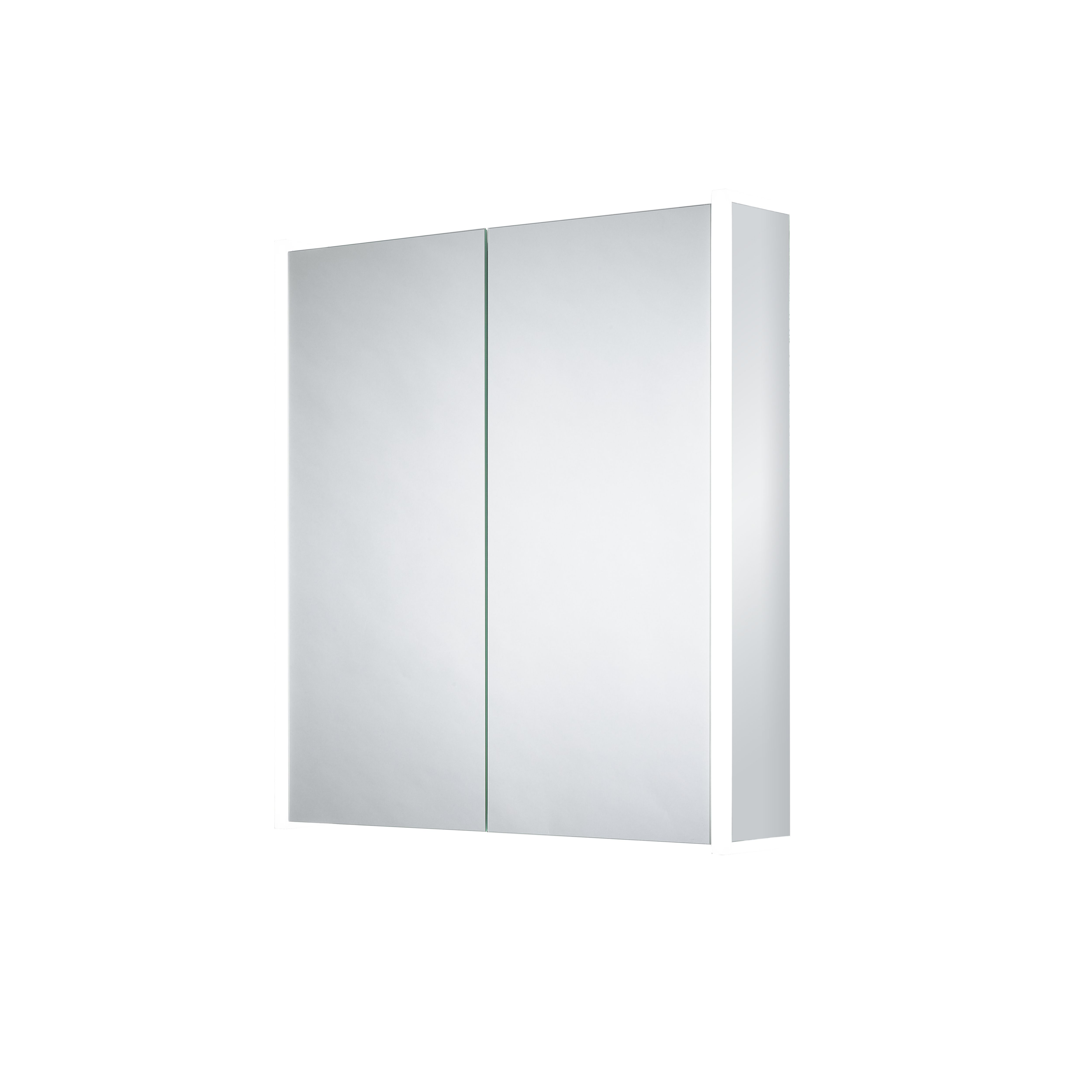 Sensio Ainsley Wall-mounted Illuminated Mirrored Bathroom Cabinet with shaver socket (W)664mm (H)700mm