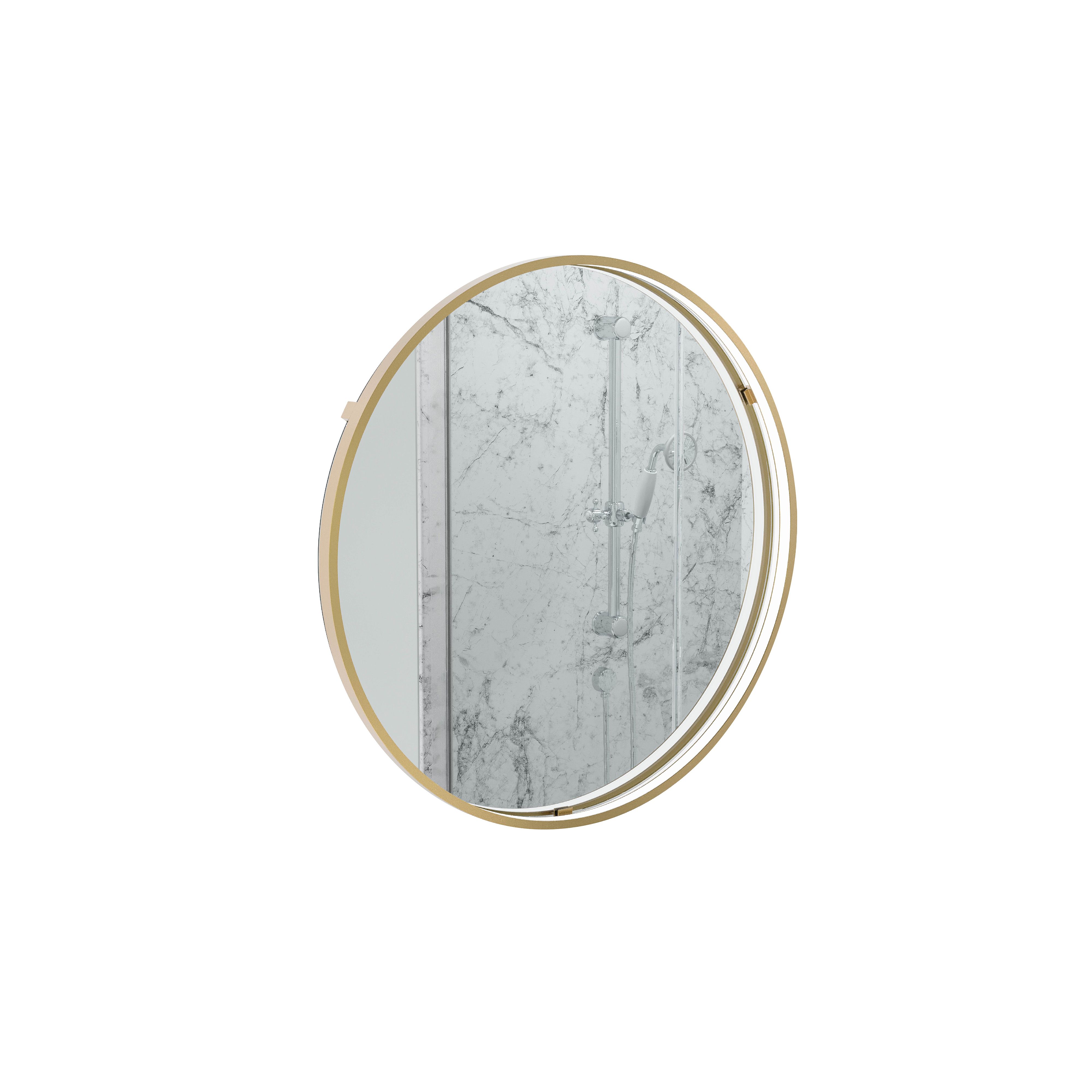 Sensio Aspect Brass effect Circular Wall-mounted Bathroom Illuminated mirror (H)60cm (W)60cm