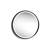 Sensio Dawn Matt Black Round Wall-mounted Bathroom Illuminated Colour-changing mirror (H)60cm (W)60cm