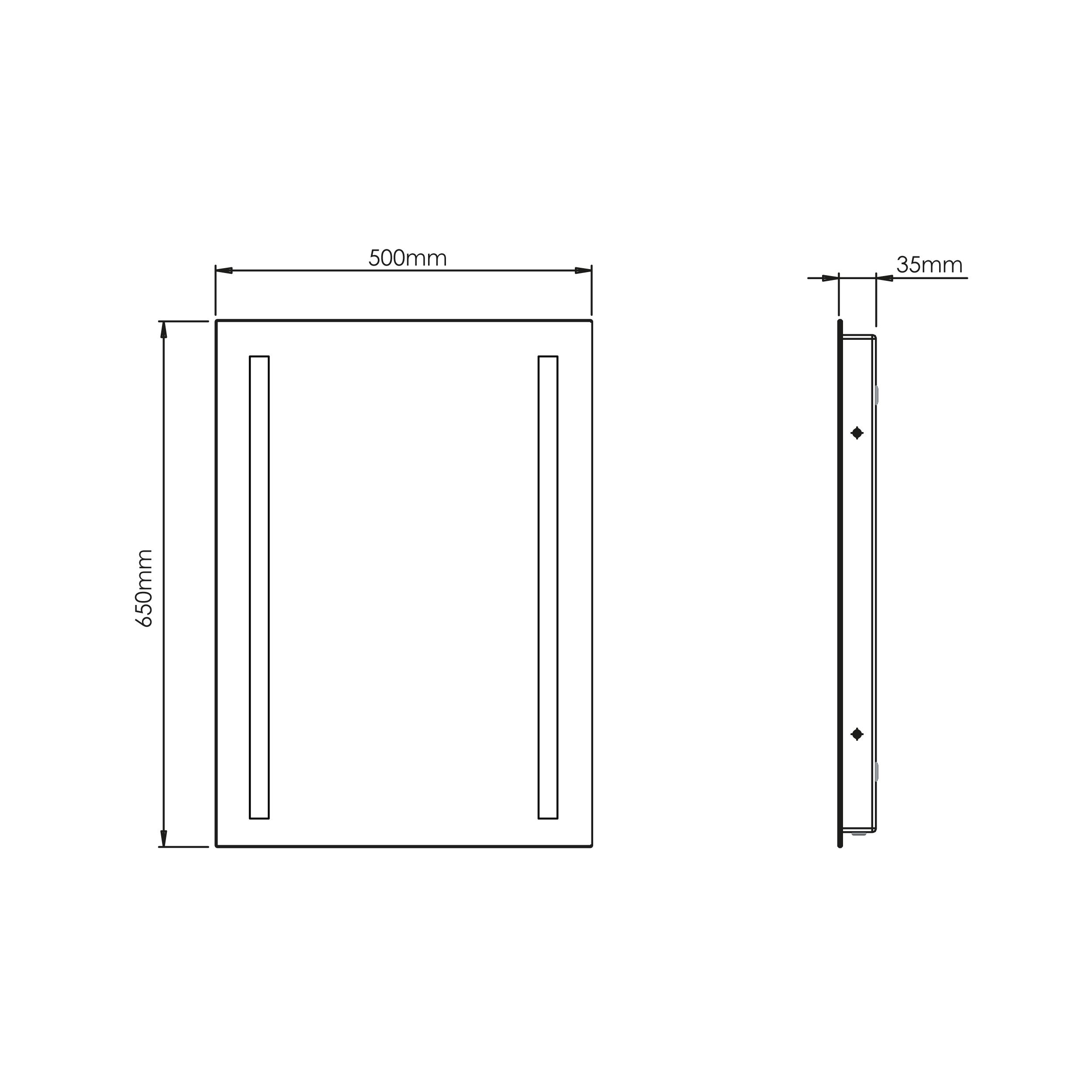 Sensio Ester Plus White Rectangular Wall-mounted Bathroom & WC Illuminated Contemporary Illuminated mirror (H)65cm (W)50cm