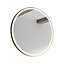 Sensio Frontier Brushed brass effect Circular Wall-mounted Bathroom Illuminated mirror (H)80cm (W)80cm