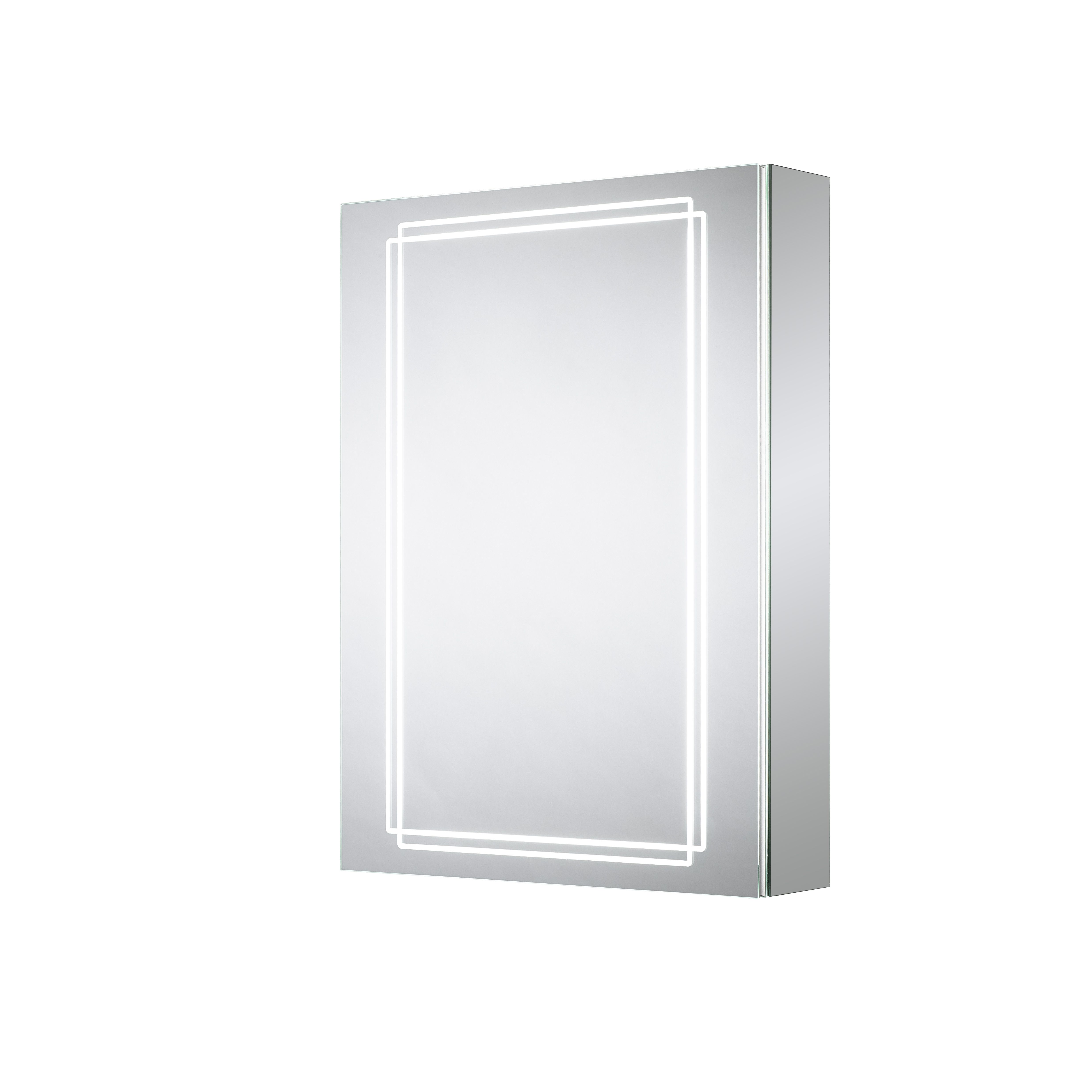 Illuminated bathroom cabinet on sale with shaver socket