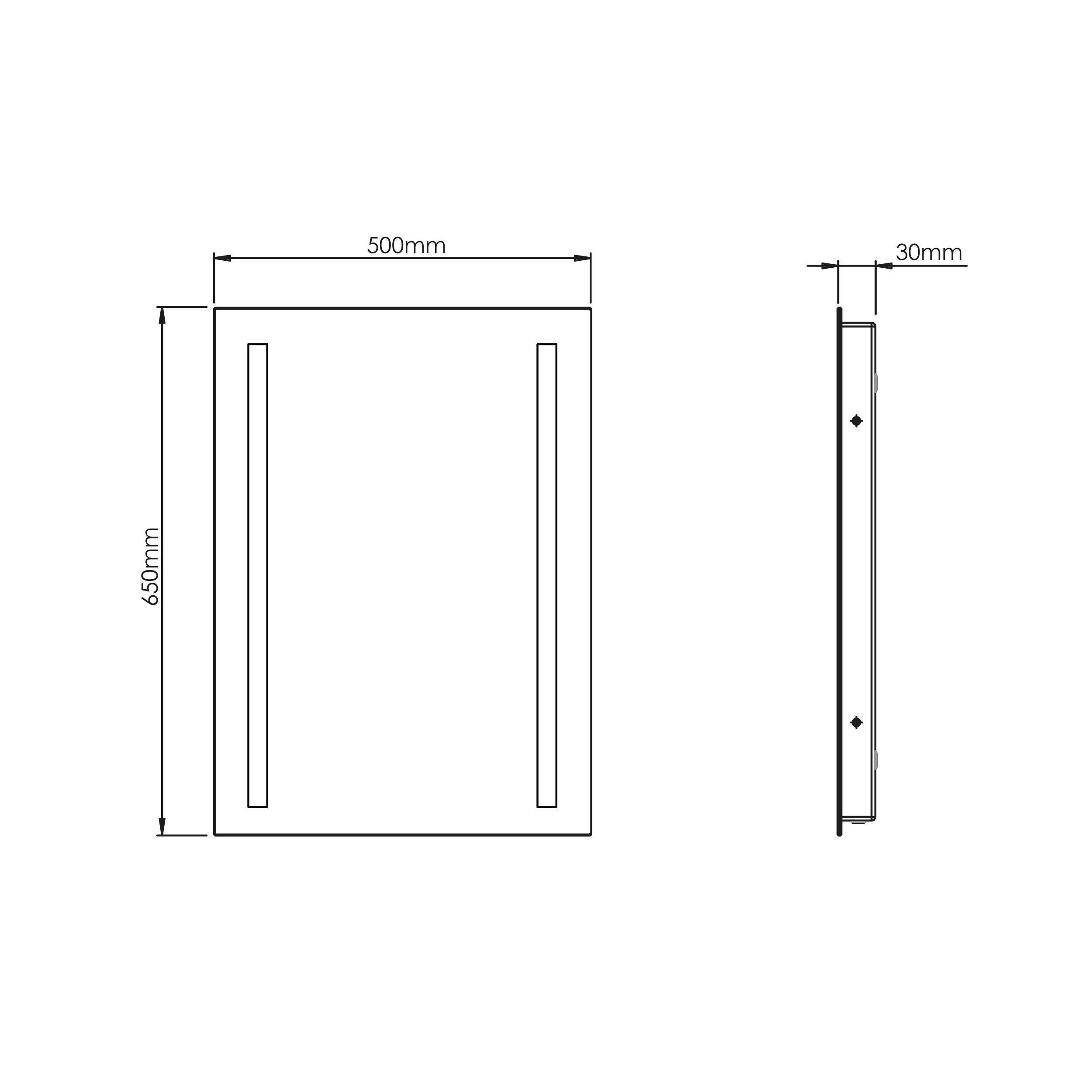 Sensio Isla White Rectangular Wall-mounted Bathroom & WC Illuminated Contemporary Illuminated mirror (H)65cm (W)50cm