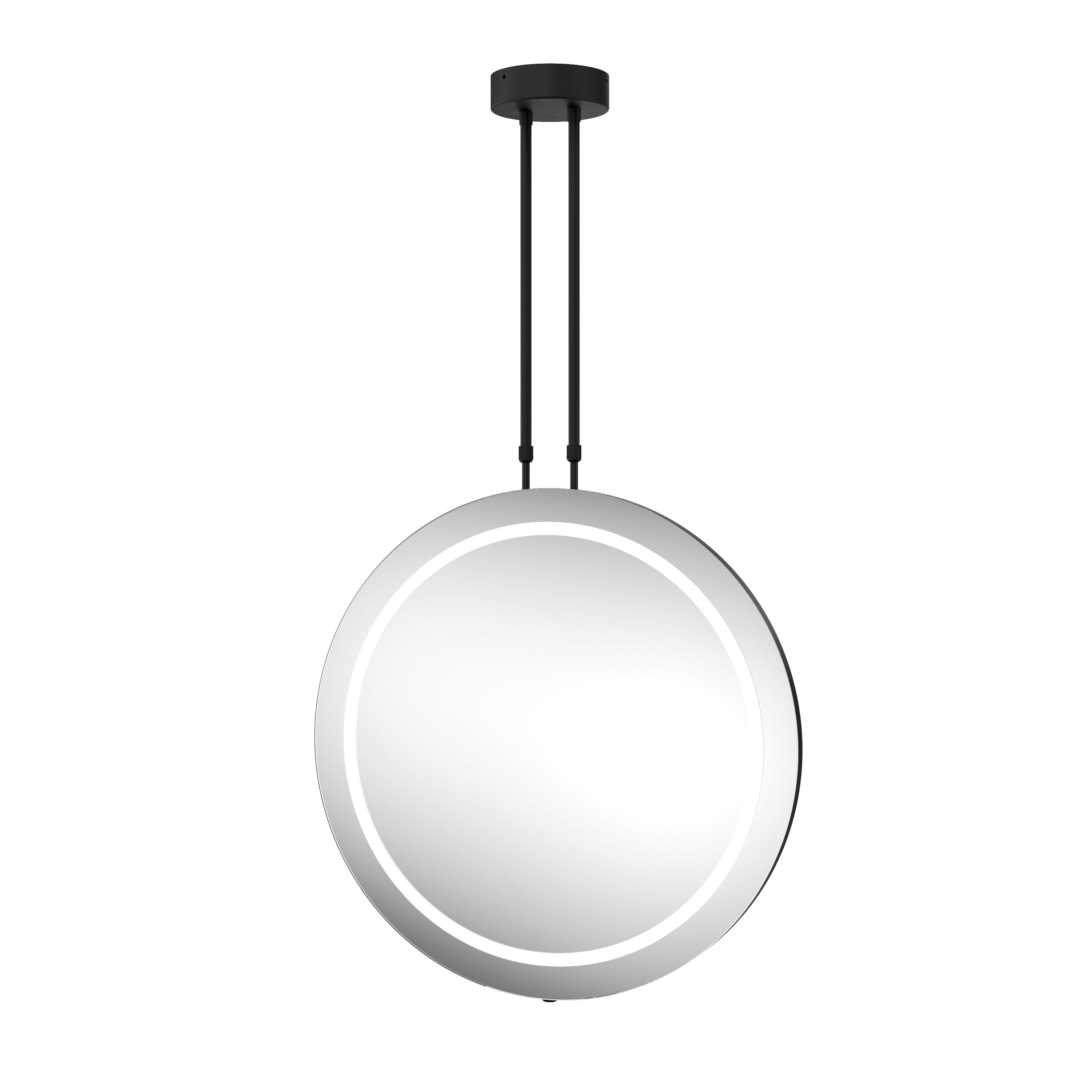 Sensio Ivy Matt Black Round Wall-mounted Bathroom Illuminated Colour-changing mirror (H)60cm (W)60cm