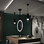 Sensio Ivy Matt Black Round Wall-mounted Bathroom Illuminated Colour-changing mirror (H)60cm (W)60cm