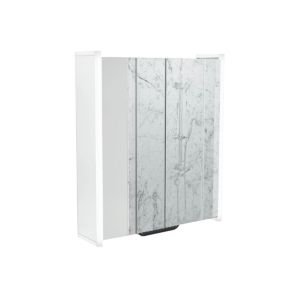 Sensio Luka Matt White Illuminated Mirrored Smart Bathroom Cabinet with Alexa (H)700mm (W)664mm