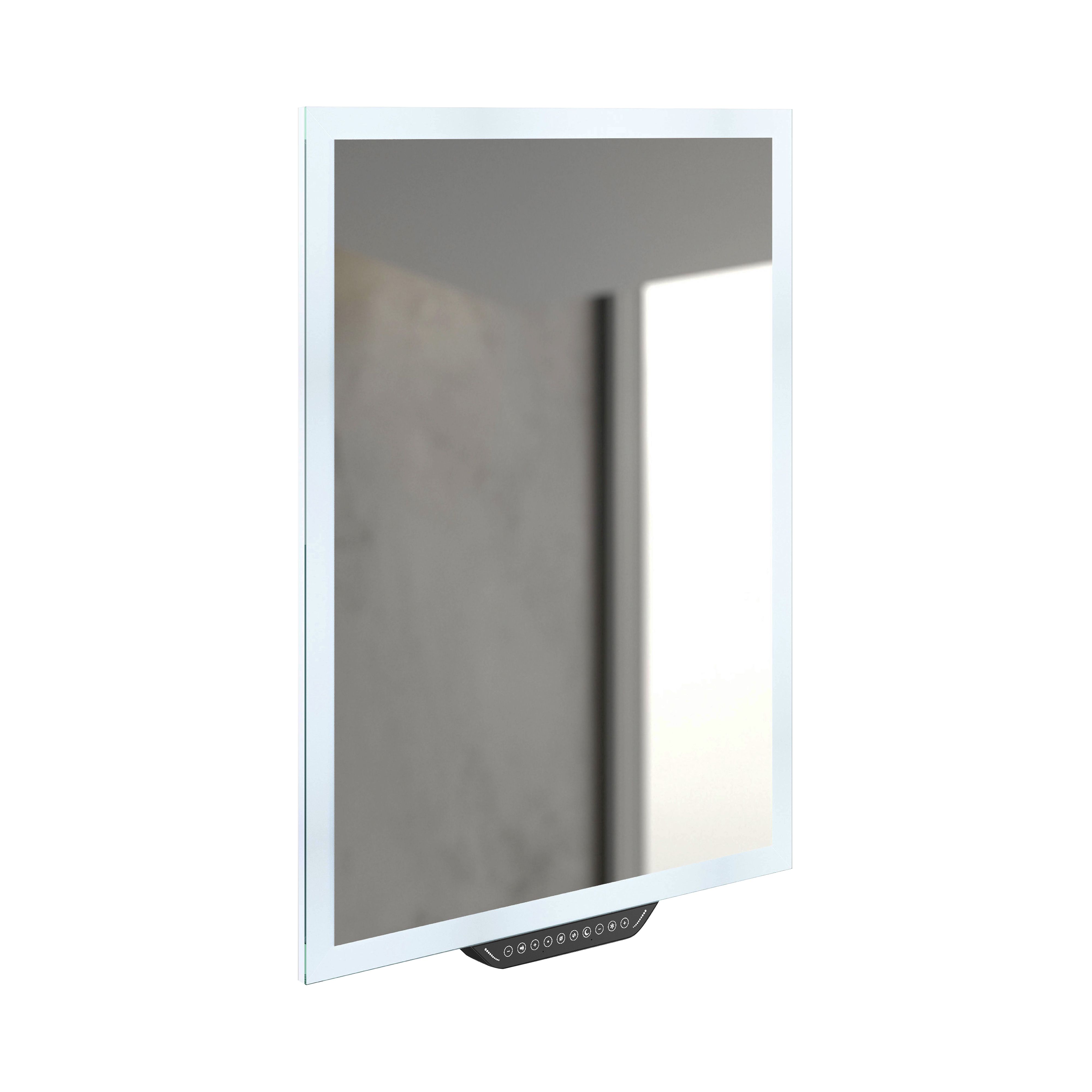 Sensio Luka White Rectangular Illuminated Smart Bathroom mirror with ...