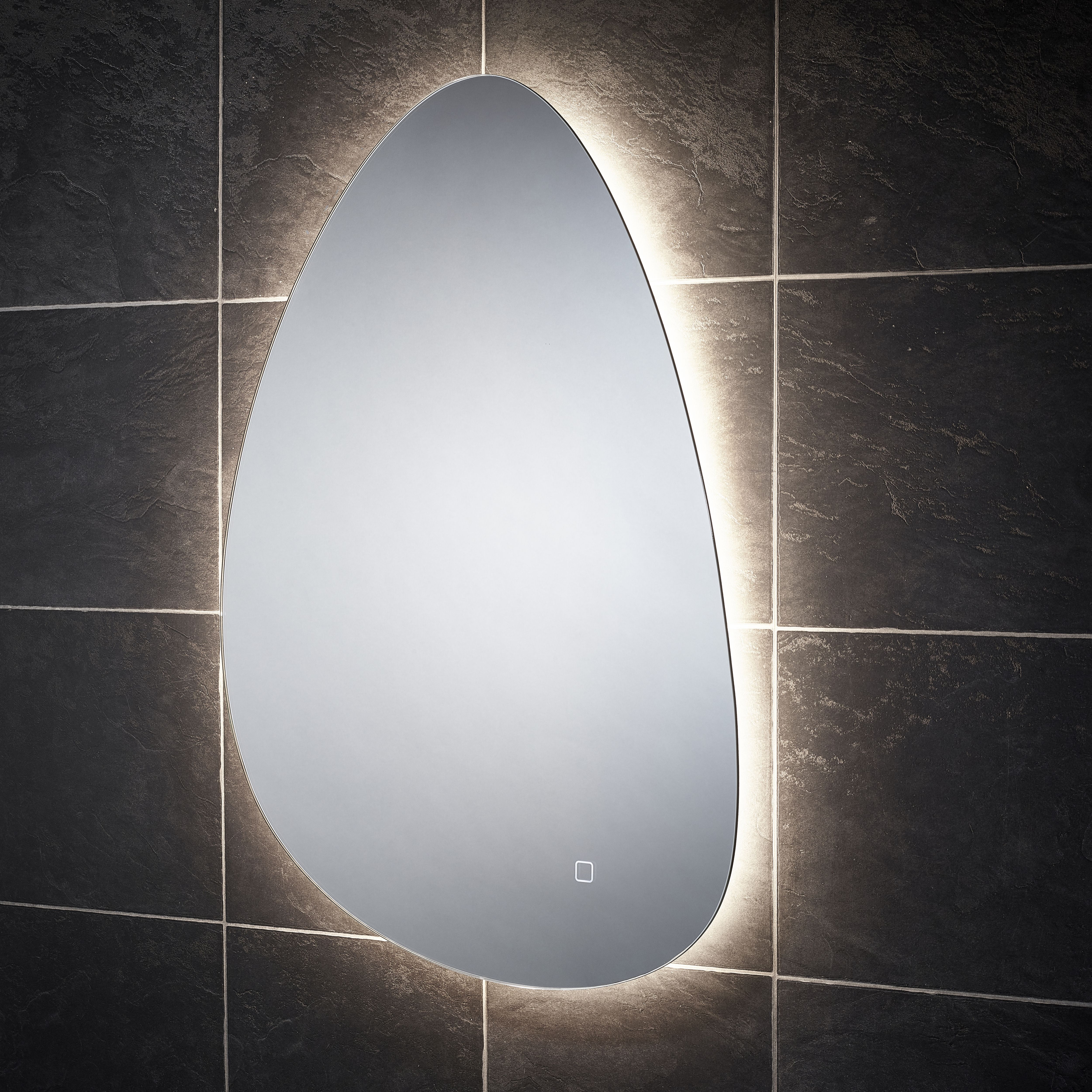 Sensio Mistral Curved Wall-mounted Bathroom Illuminated Colour-changing mirror (H)80cm (W)55cm