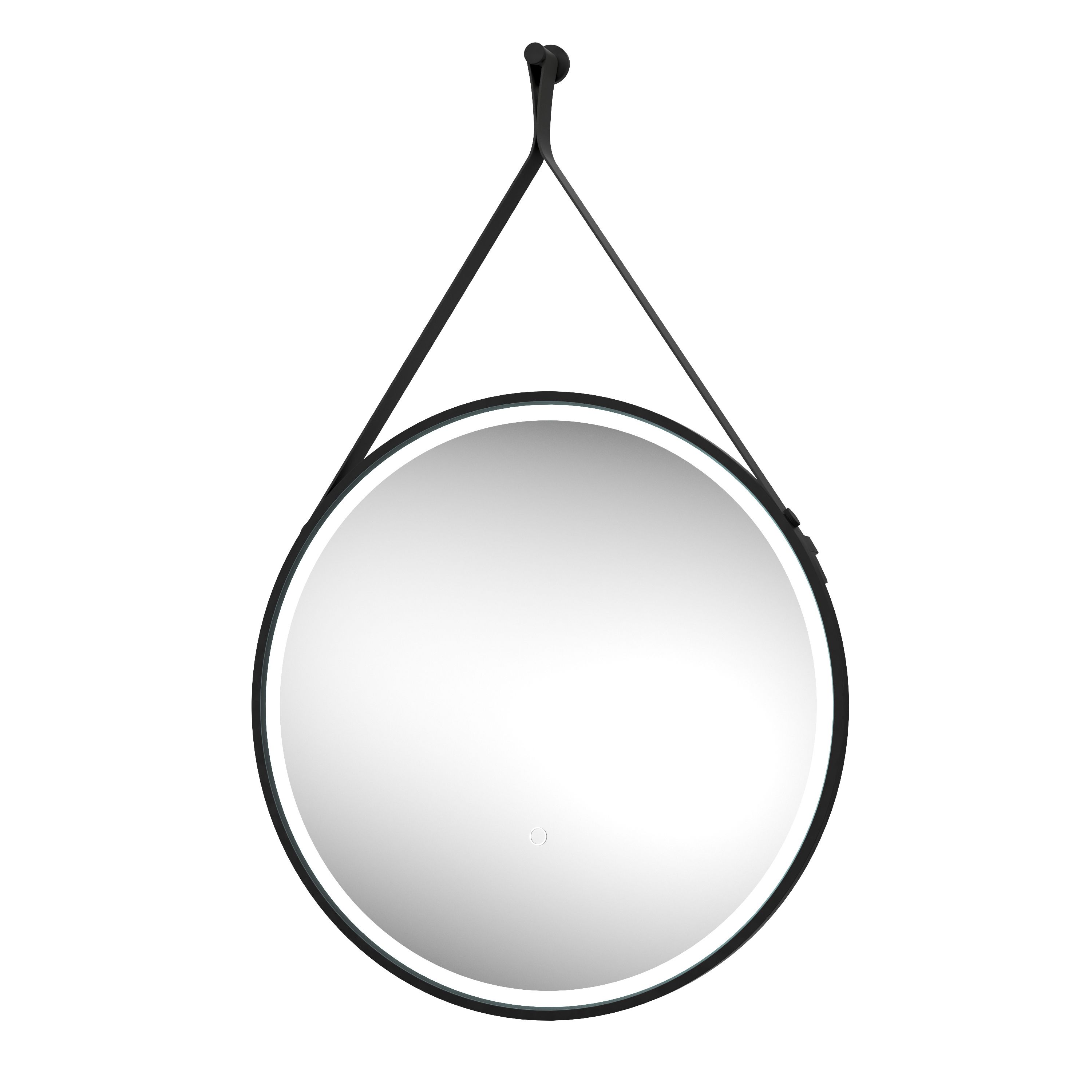 Sensio Nova Black Round Framed Illuminated Colour-changing mirror (H ...