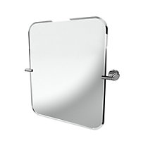 Sensio Opal Chrome effect Rectangular Wall-mounted Bathroom & WC Non illuminated Bathroom mirror (H)60cm (W)50cm