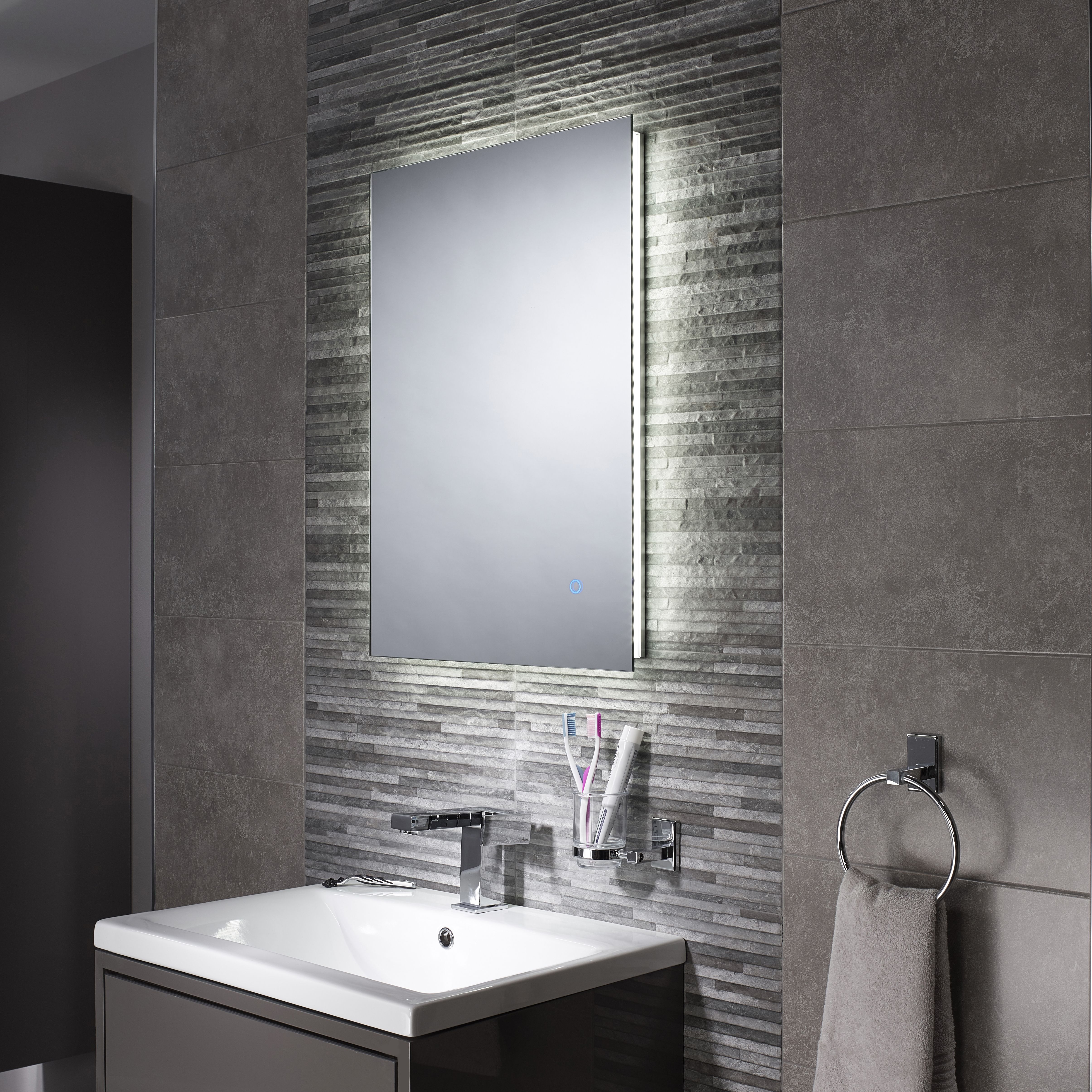 Sensio Serenity Rectangular Wall-mounted Bathroom Illuminated Bathroom mirror (H)70cm (W)50cm
