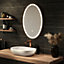 Sensio Silver effect Oval Wall-mounted Bathroom Illuminated mirror (H)80cm (W)50cm