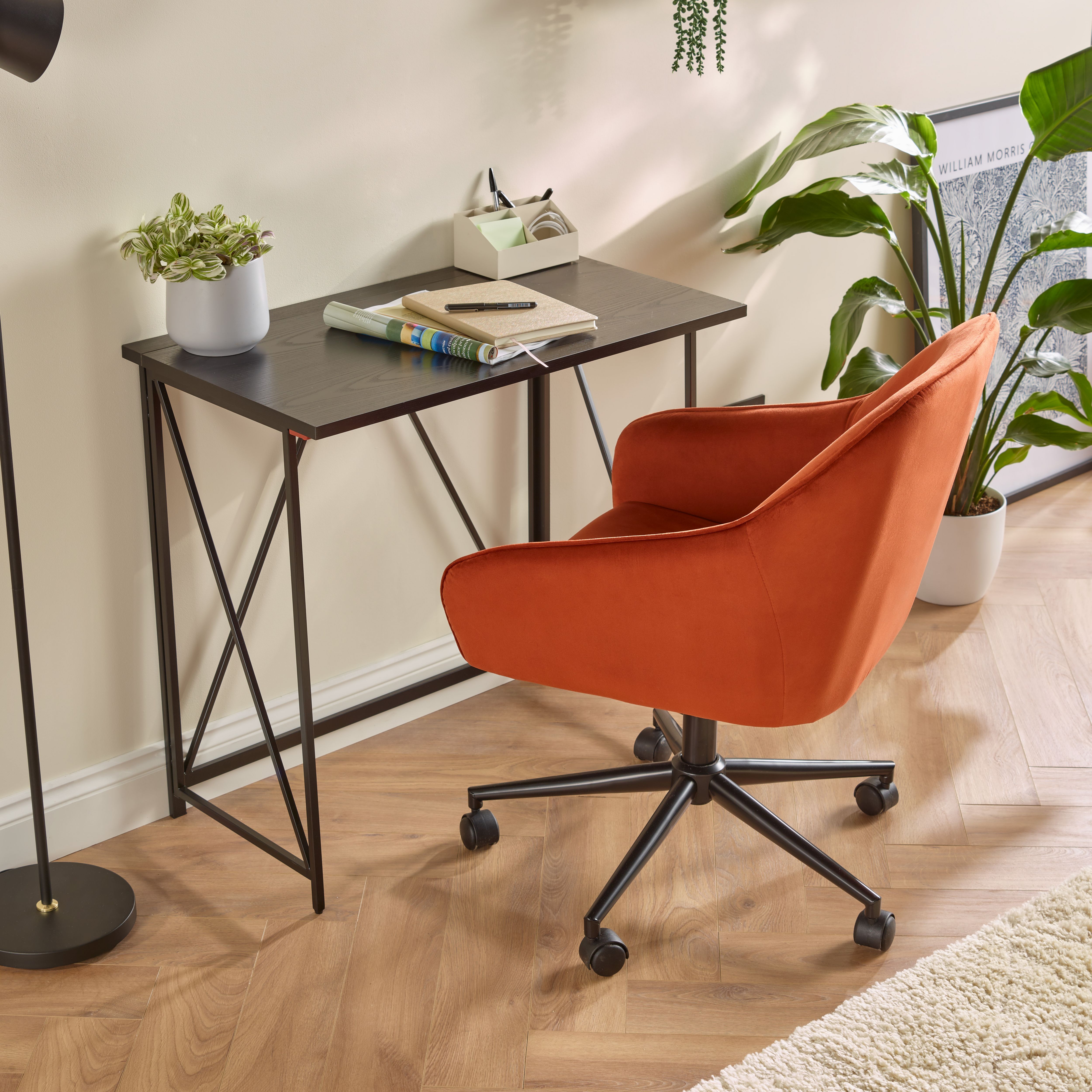 Seponi Matt black Foldable Desk (H)75cm (W)80cm (D)45cm