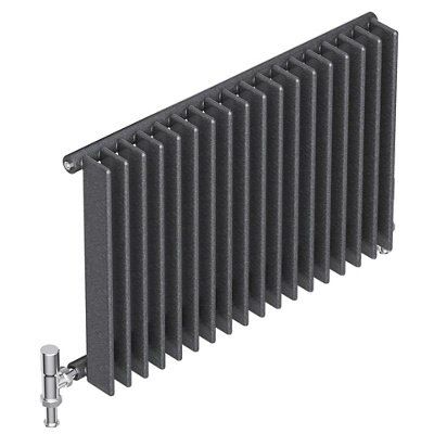Seren Conqueror Flat panel Gun metal 20 Column Radiator, (W)800mm x (H)600mm